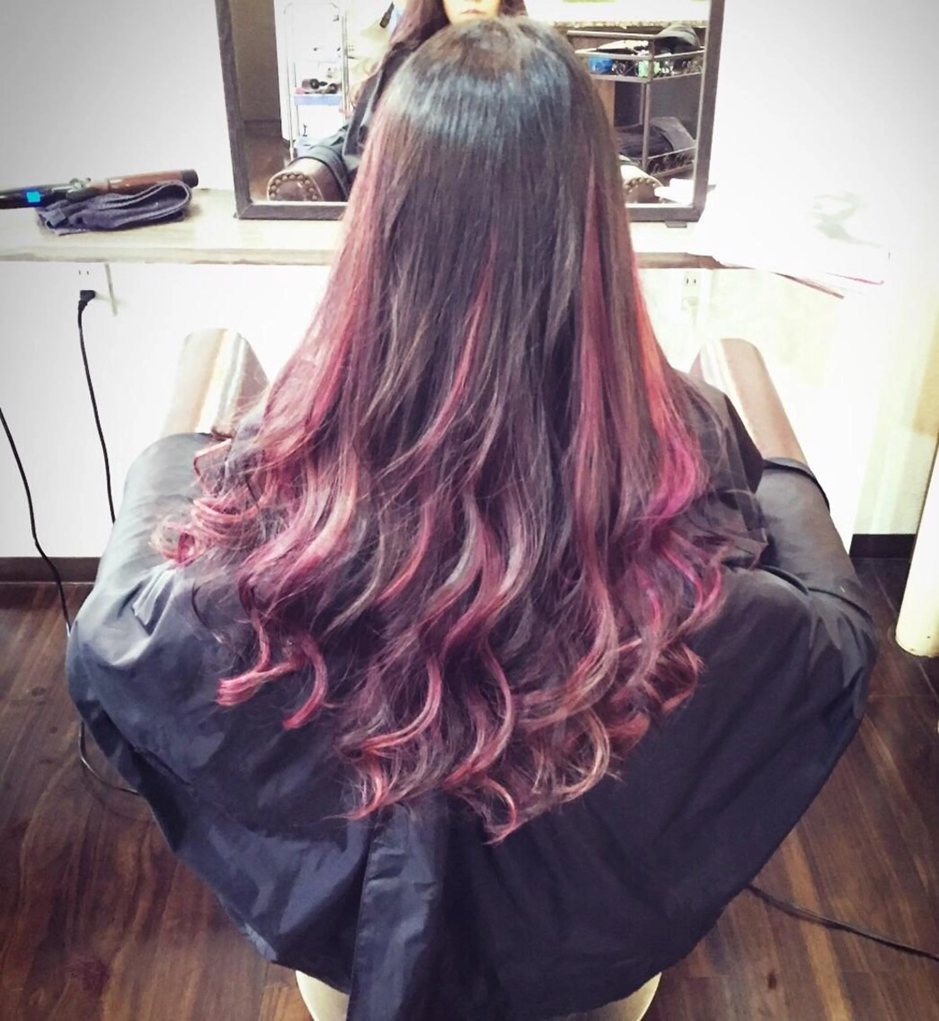 ロング カラー ヘアアレンジ ピンクカラー アイラッシュ/美容室 個室/瀬戸 一菜のヘアスタイル