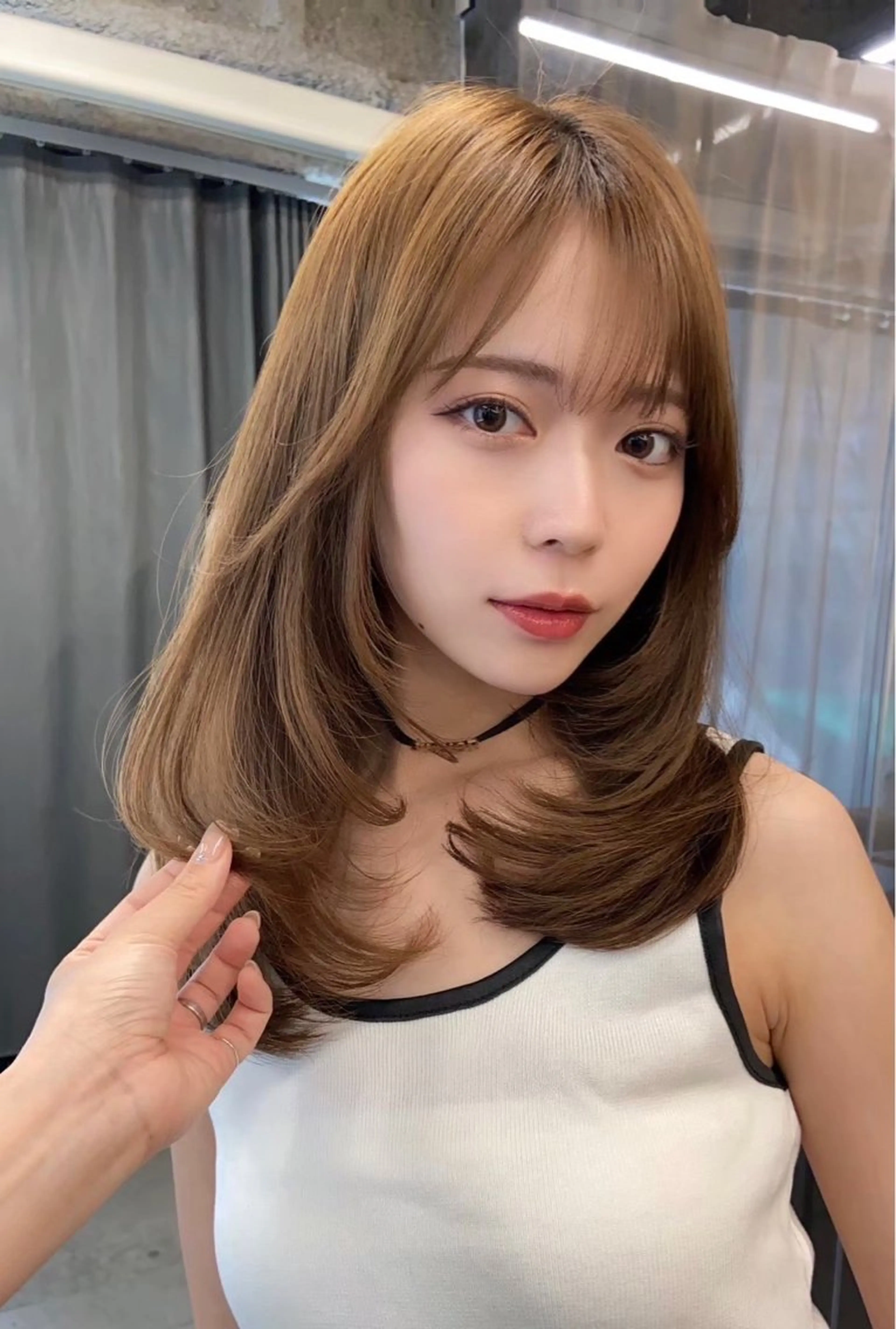 ミディアム 伊藤 莉奈　韓国ヘアのヘアスタイル