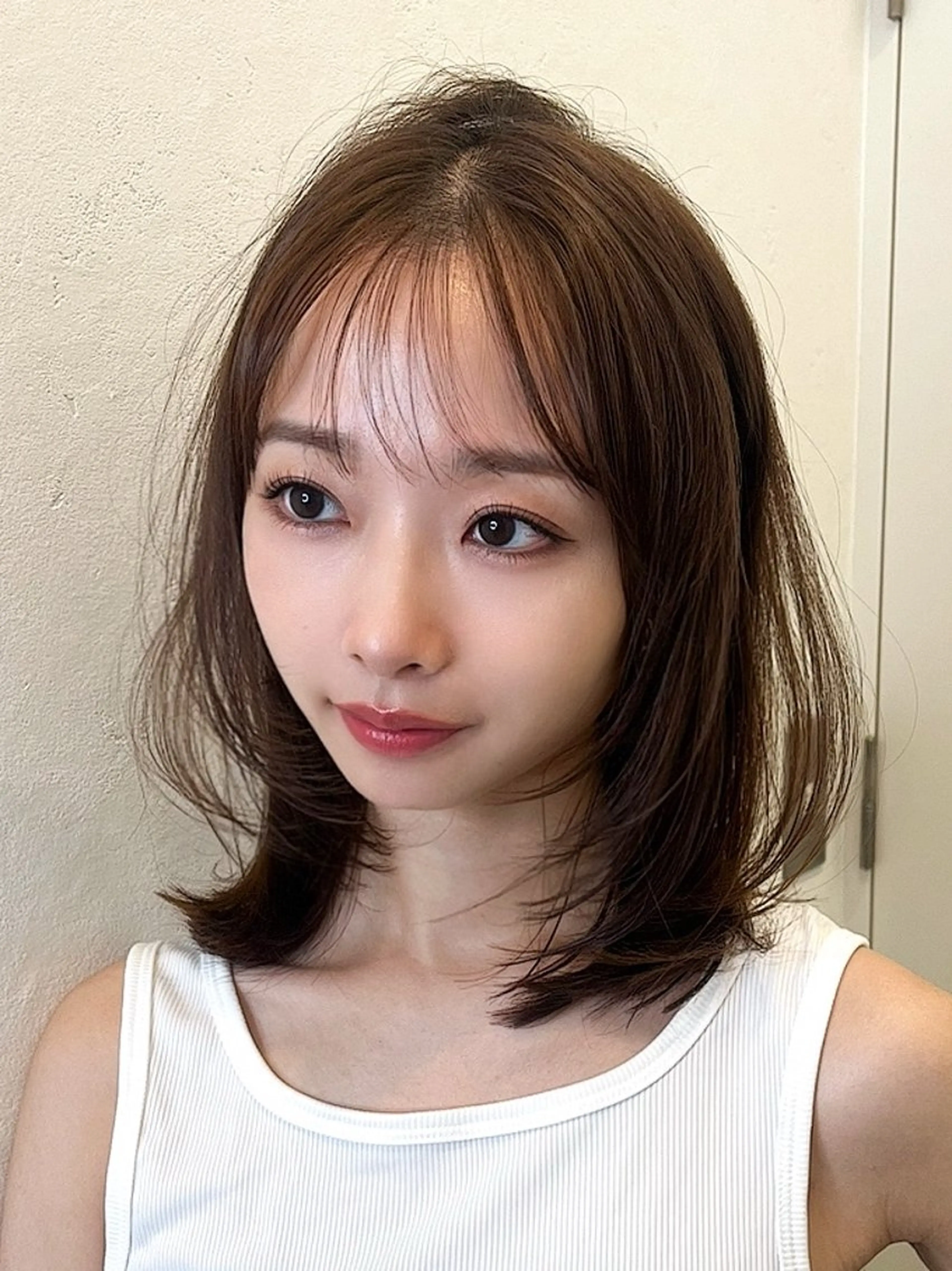 セミロング カラー 山崎/ボブ縮毛矯正 レイヤー髪質改善のヘアスタイル