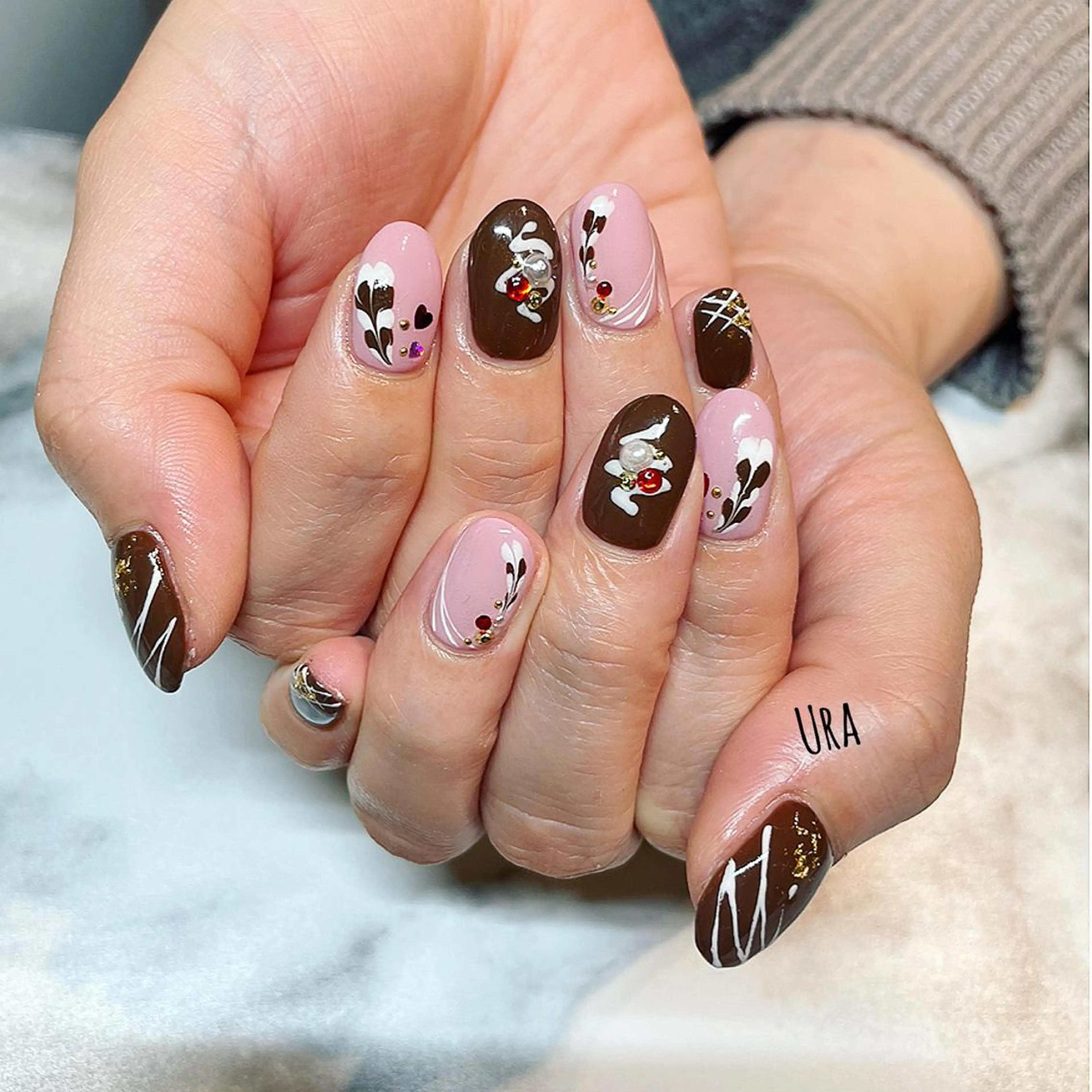 ネイル バレンタイン ハンドネイル UrakoNail 《nail》のネイルデザイン
