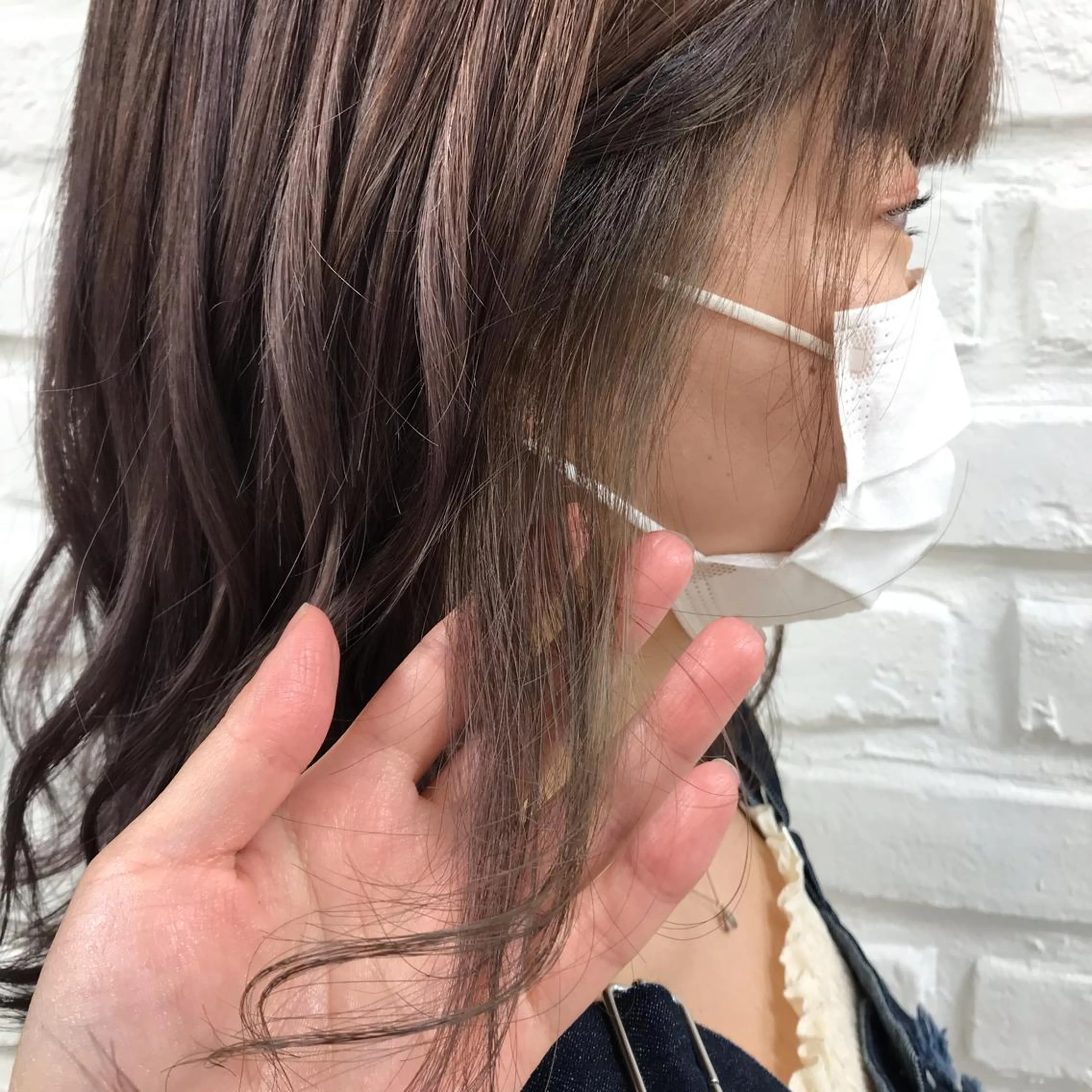 ミディアム カラー ベージュカラー イヤリングカラー ヘアカラー トリートメント 【暖色カラー特化】 中山由梨のヘアスタイル