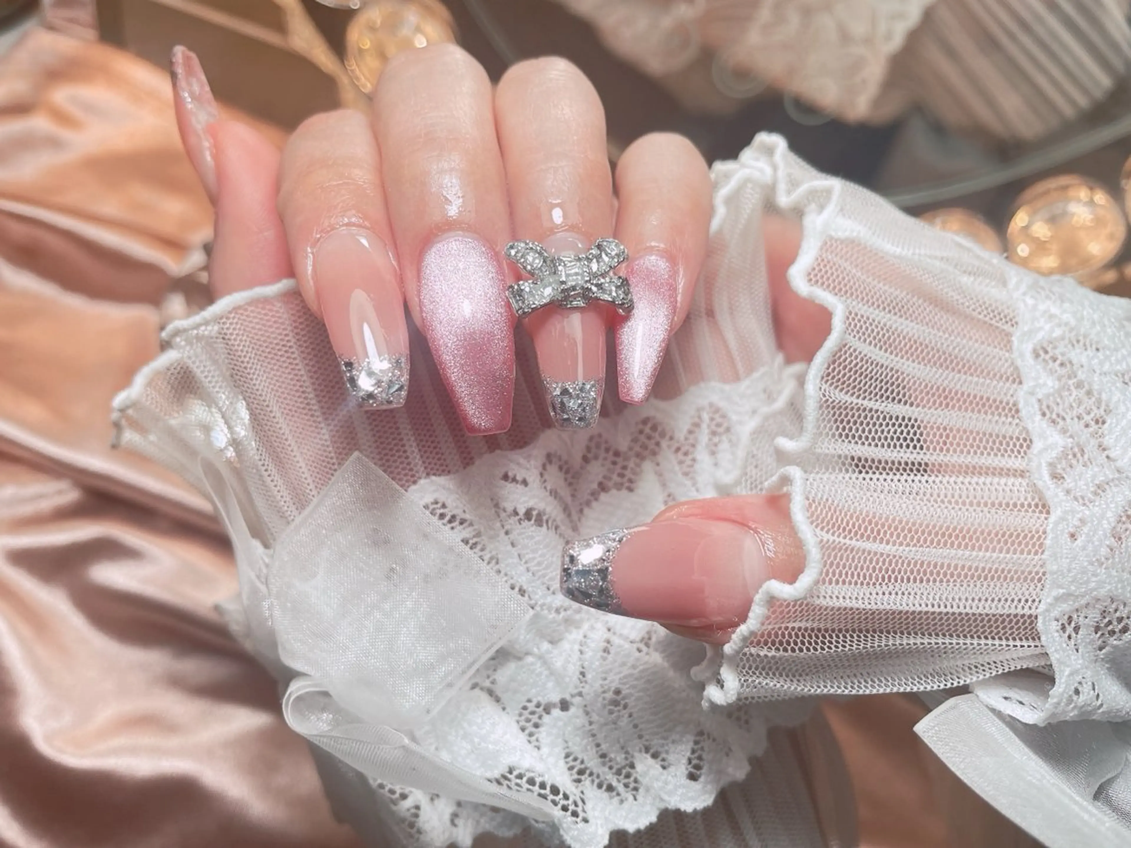 ネイル 23時まで❤︎韓国、 ワンホンネイルのネイルデザイン