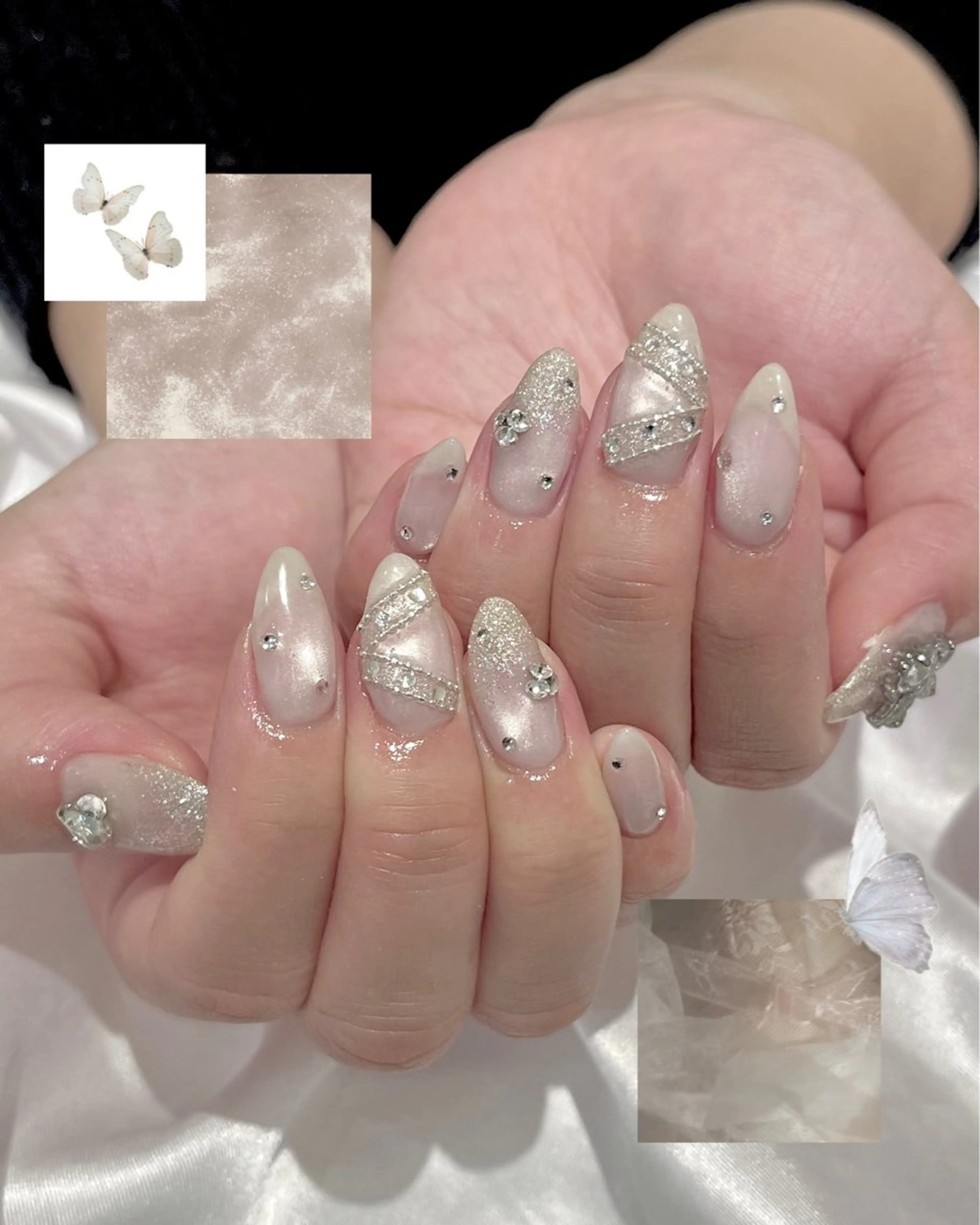 ネイル キラキラネイル ラメ(グリッター) マグネットネイル ハンドネイル yua ⋆. 𐙚 ˚のネイルデザイン