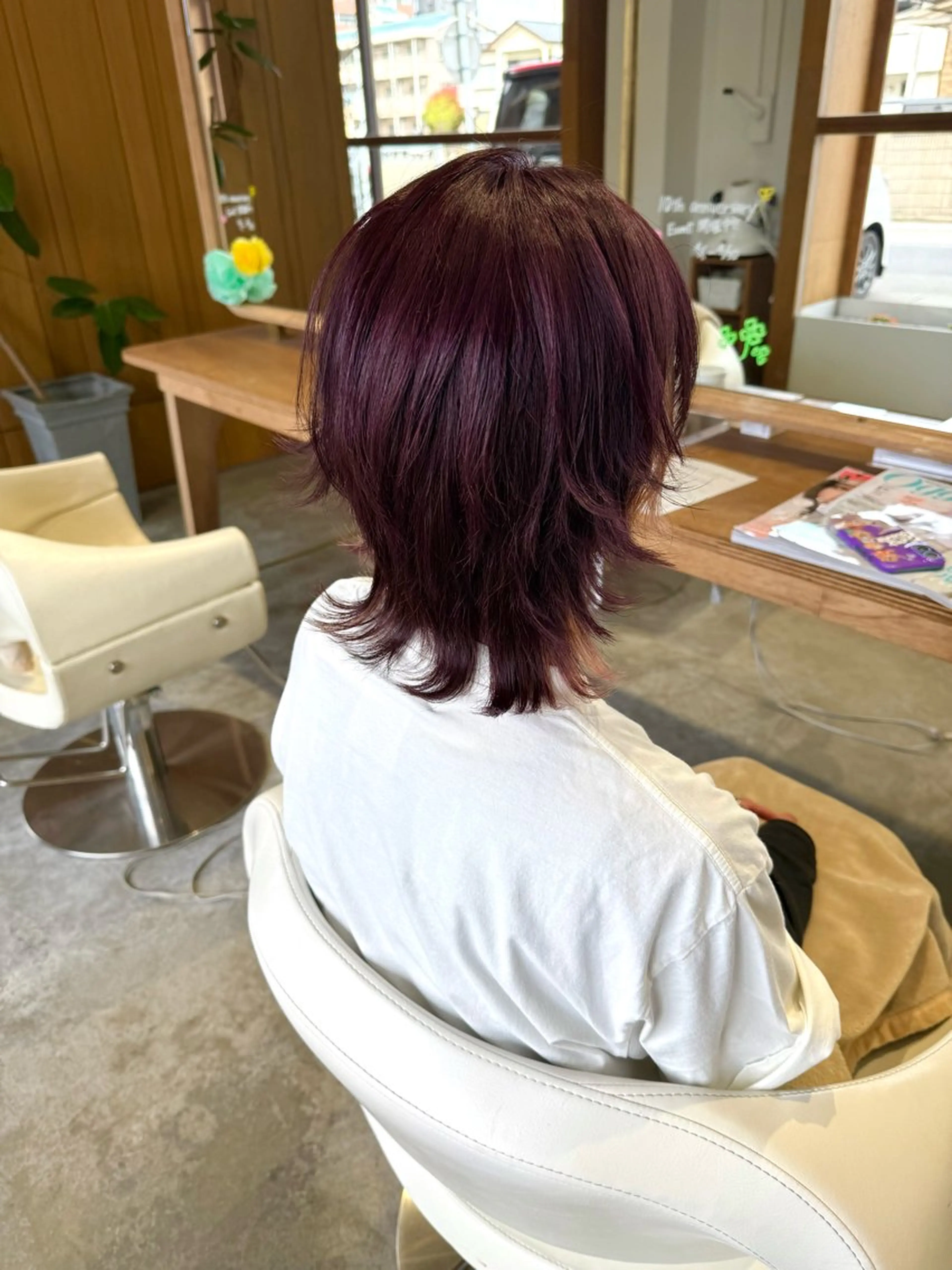 ミディアム カラー ウルフカット カット ヘアカラー WATANABE MISAKIのヘアスタイル