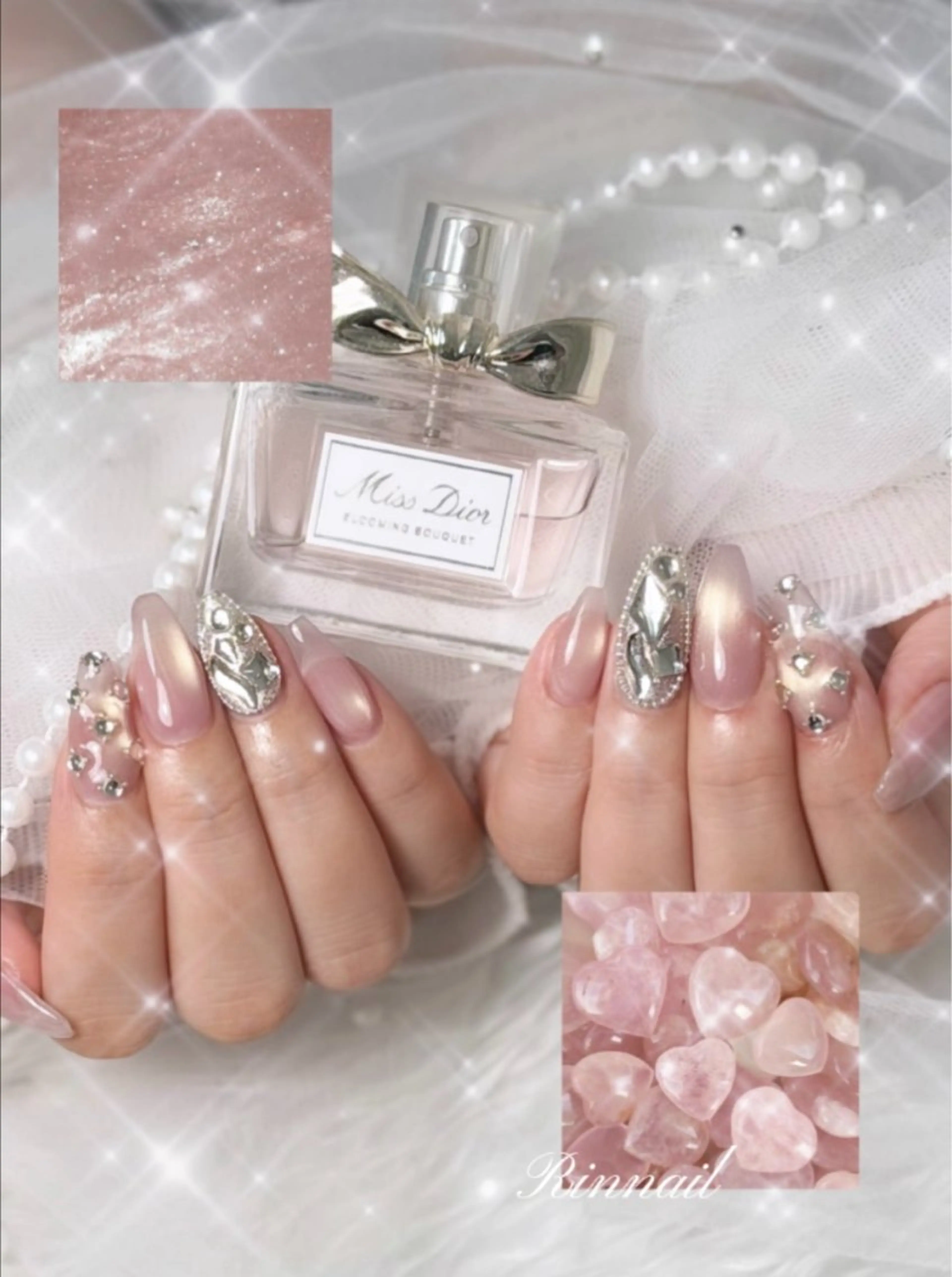 ネイル キラキラネイル 持ち込み バレンタイン ハンドネイル Rin nail所属・Rin nailのネイルデザイン