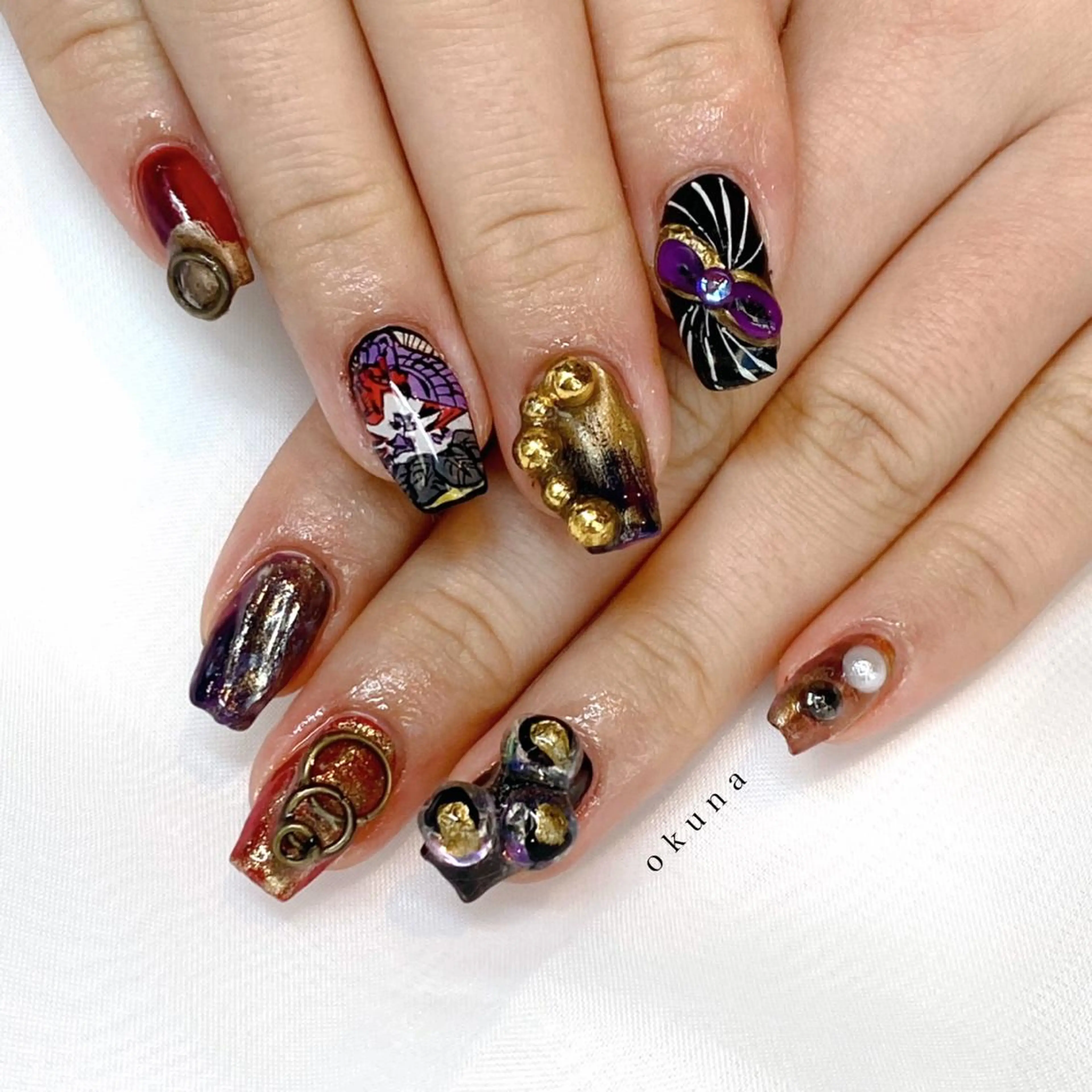 ネイル 成人式 パンチャパンチャ ネイルサロンのネイルデザイン