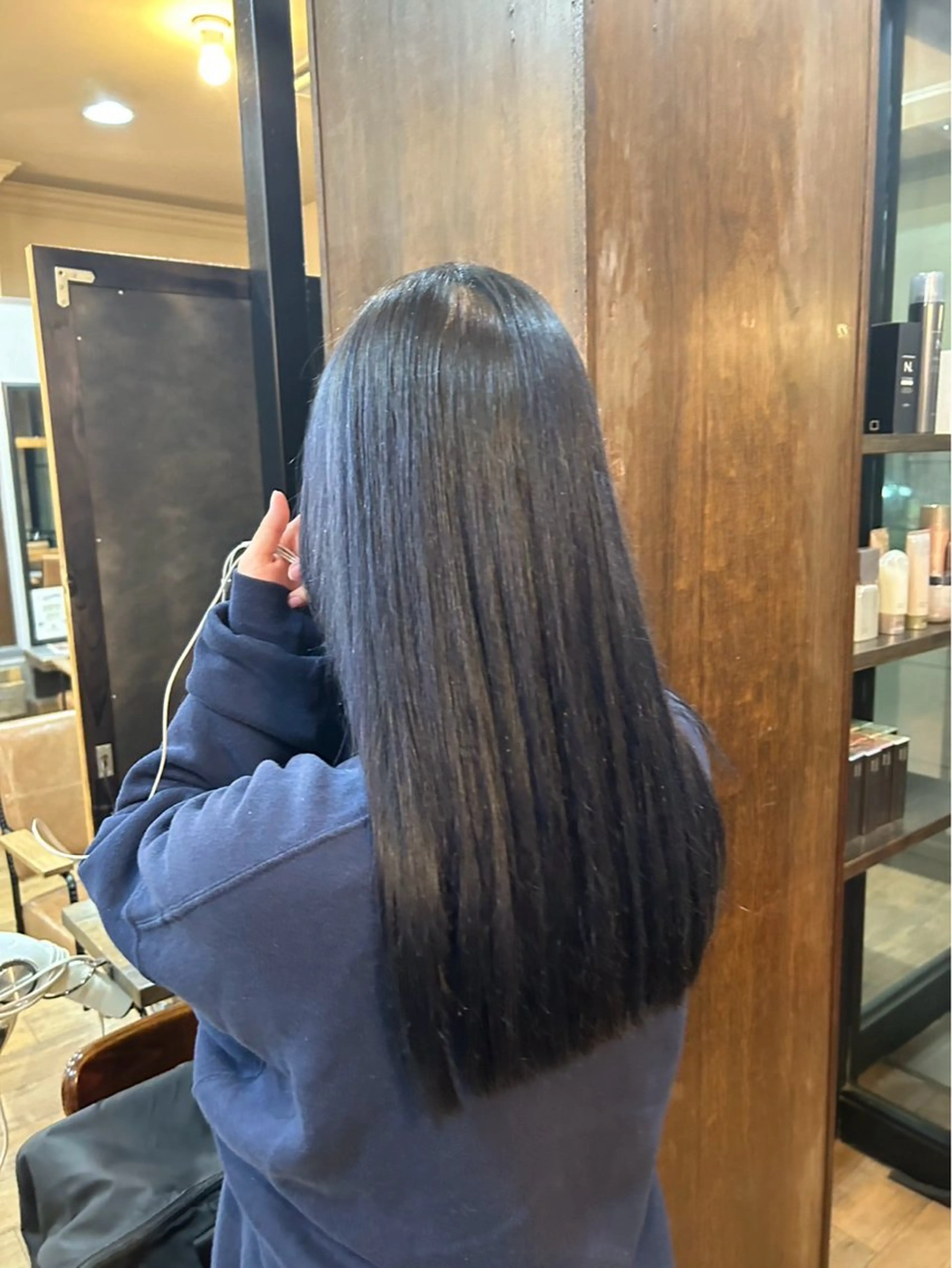 ロング カラー 黒髪 ブルーカラー ブルーブラック ロング @artina ⭐️KAHO⭐️のヘアスタイル