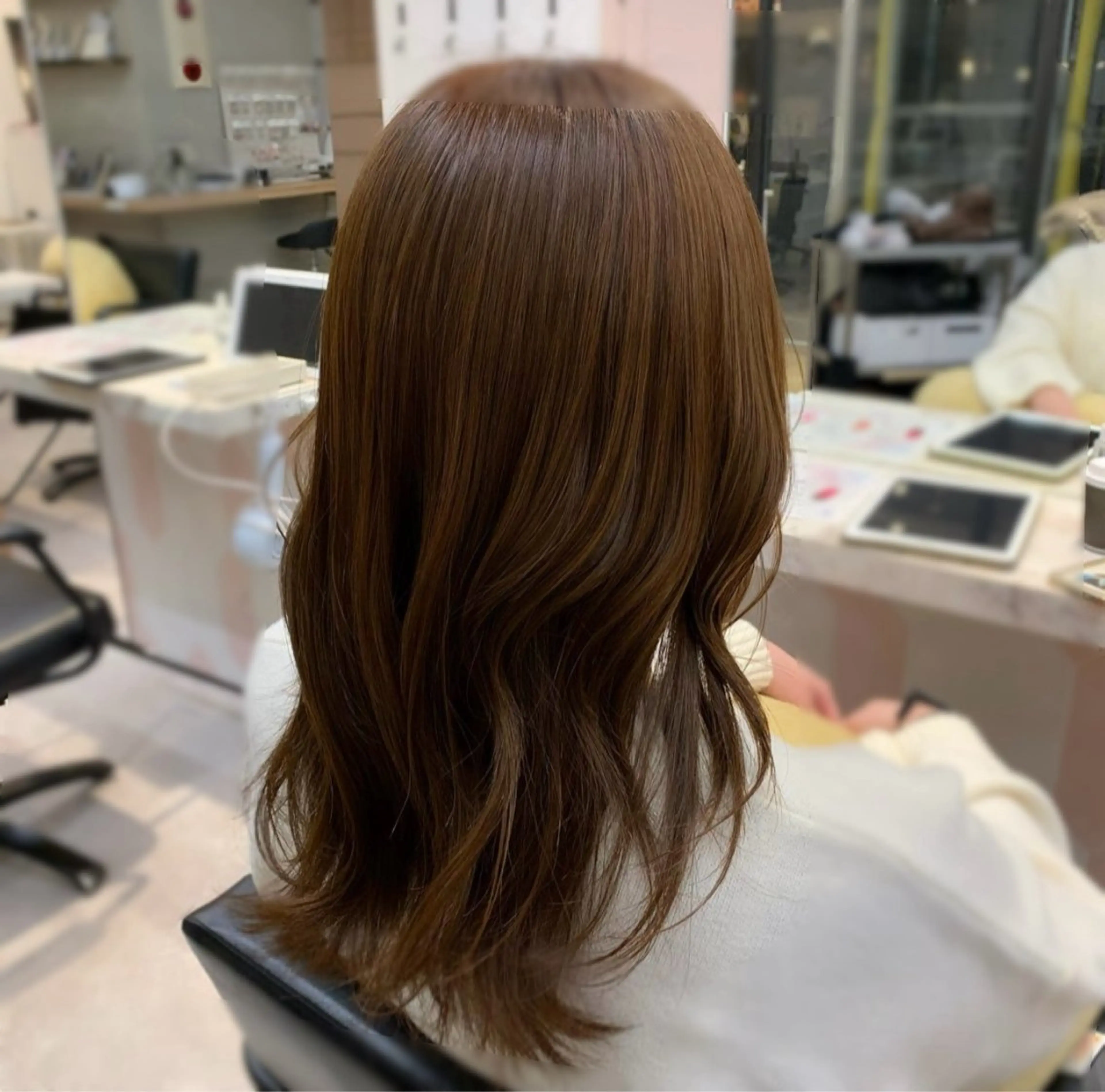 セミロング カラー オレンジ 🦋透明感艶カラー 🫧/Yuu🦋のヘアスタイル
