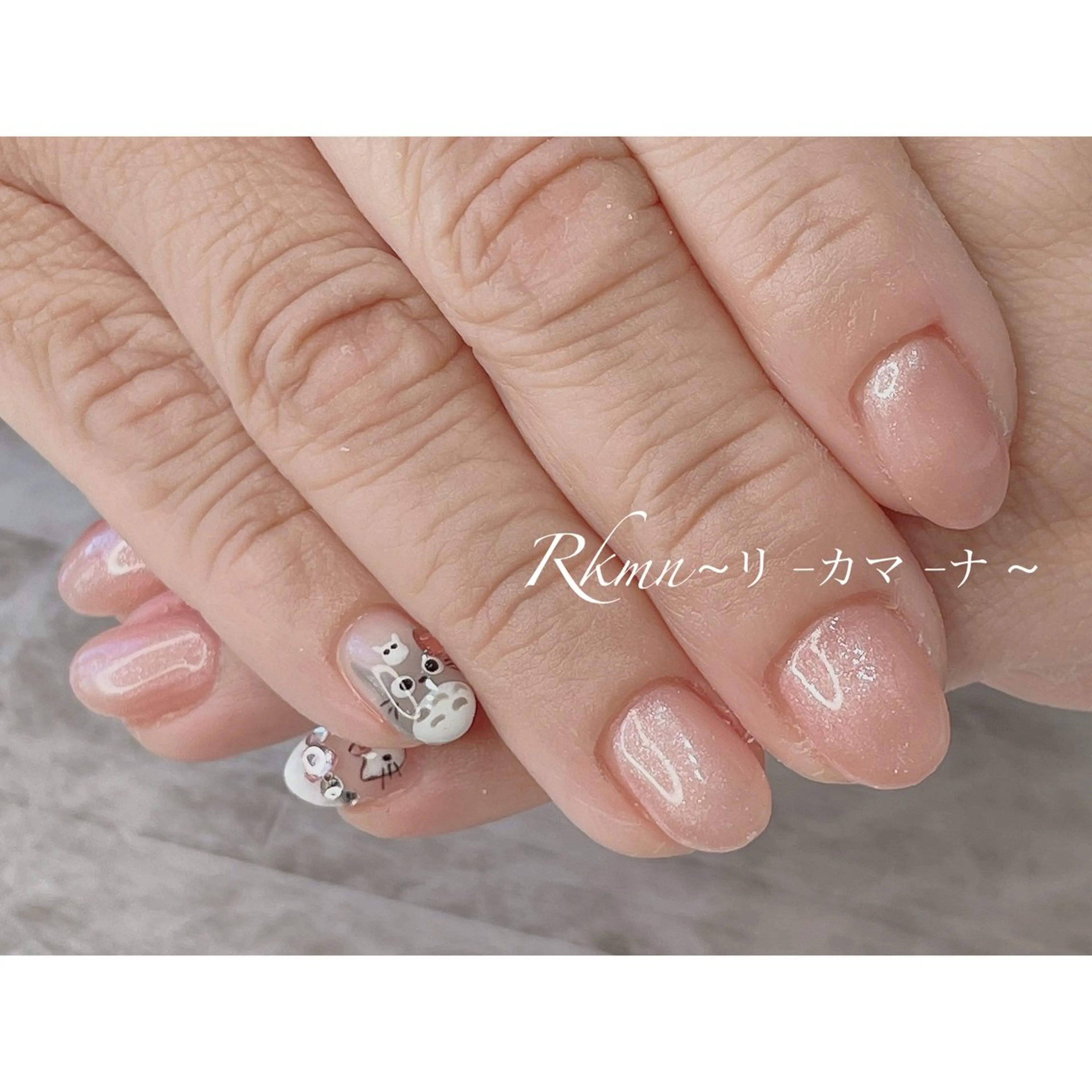 ネイル アートネイル ラメ(グリッター) ピンク シンプルネイル 春ネイル ハンドネイル フットネイル ハンドケア Rkmn ~リ-カマ-ナ~のネイルデザイン