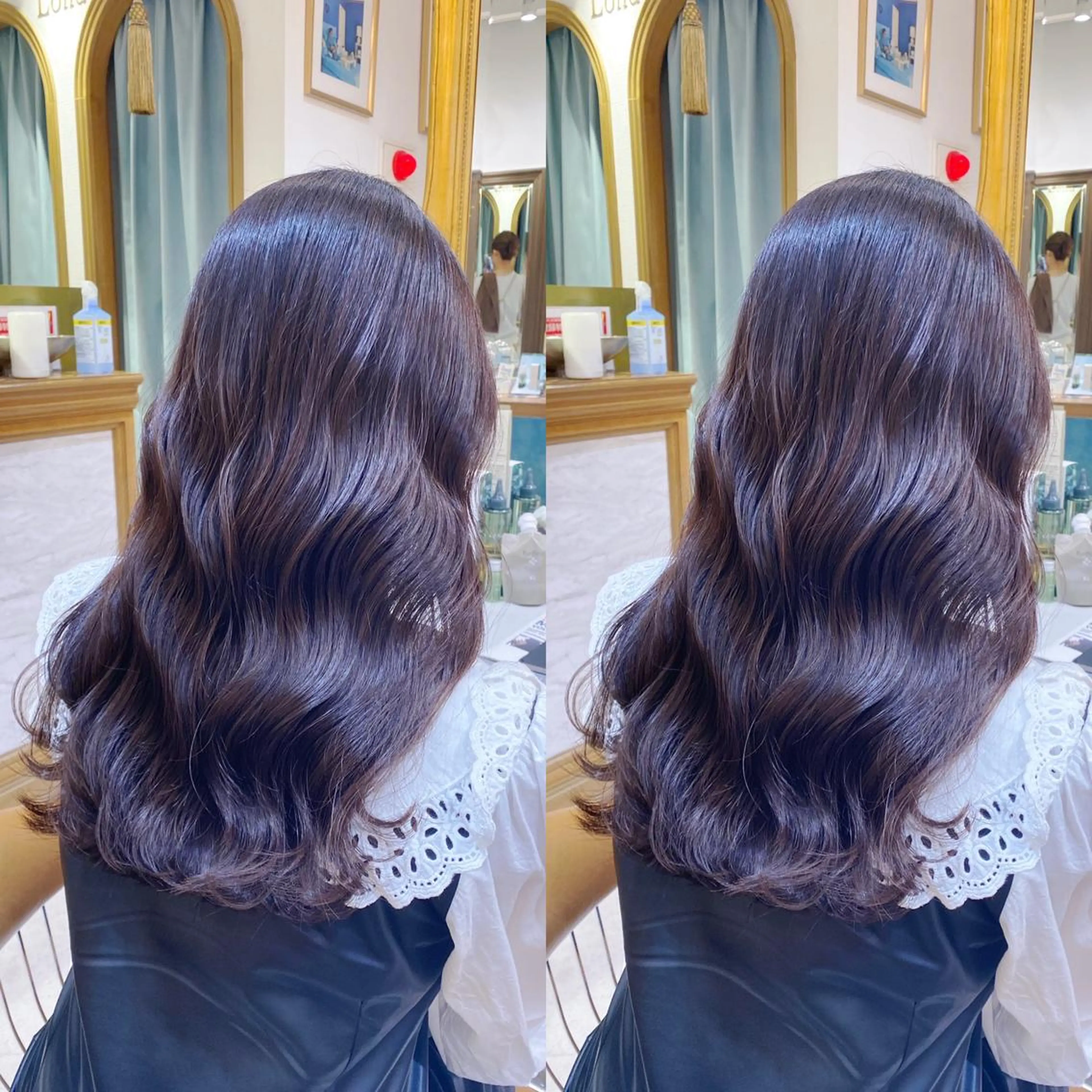 ミディアム カット ヘアカラー トリートメント レイヤーカット /透明感カラー西田のヘアスタイル