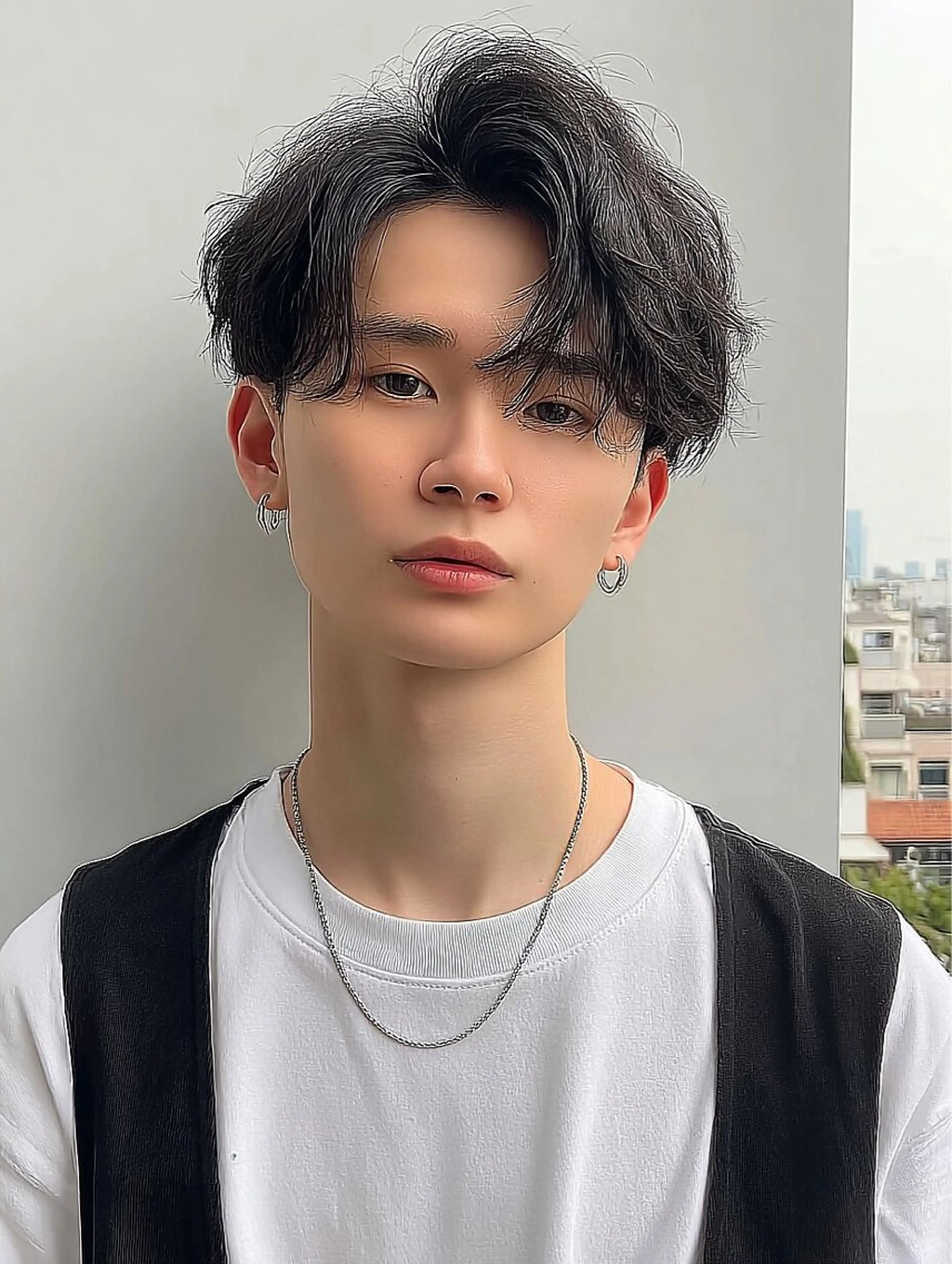 ミディアム パーマ メンズ Men's特化 ✂️ 垢抜けパーマ/宮澤蓮のヘアスタイル
