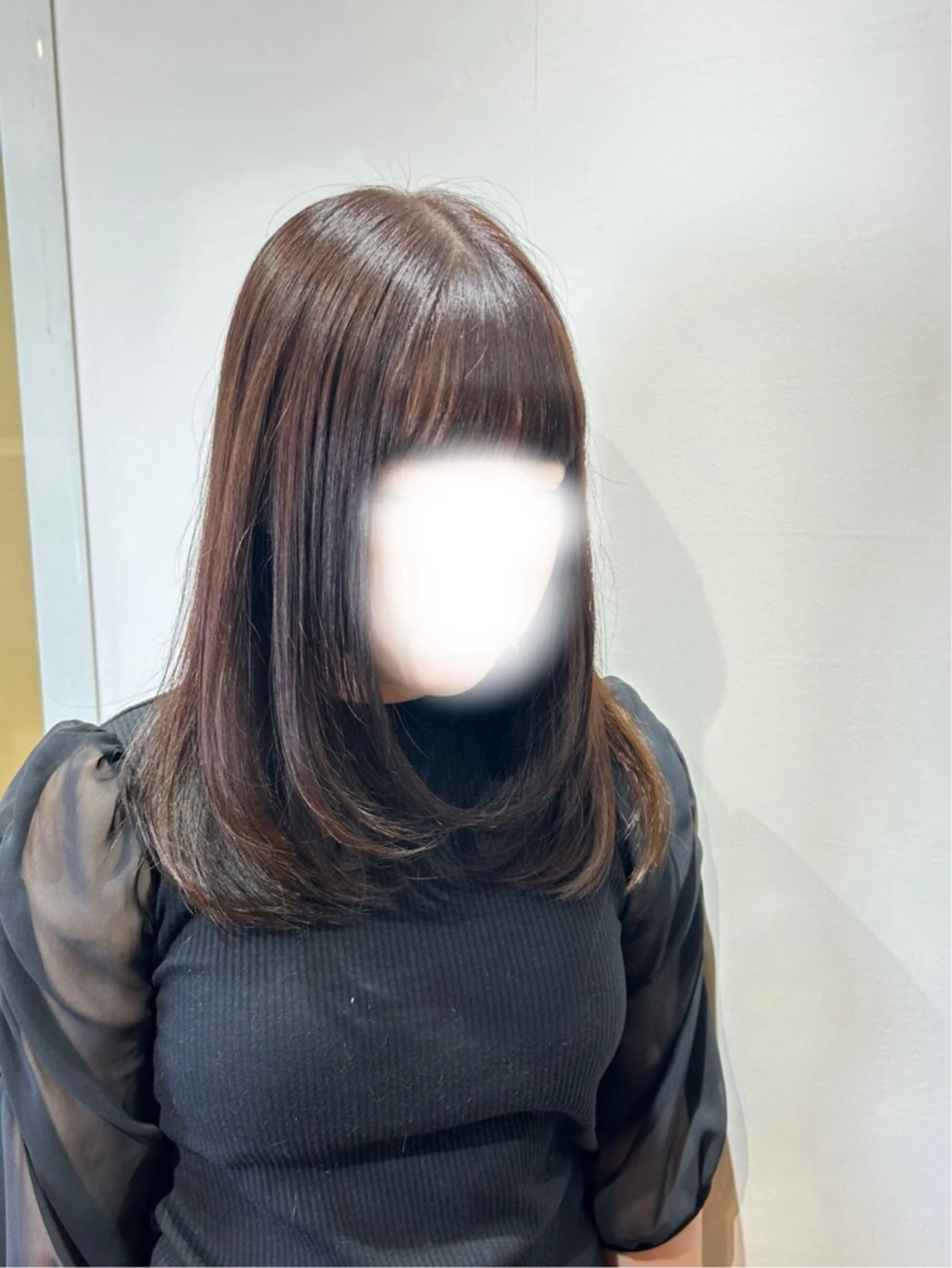 セミロング 顔周りカット 韓国風ヘア レイヤーカット トリートメント ·.⟡ 福田 彩乃 透明感カラー🪄🩵のヘアスタイル