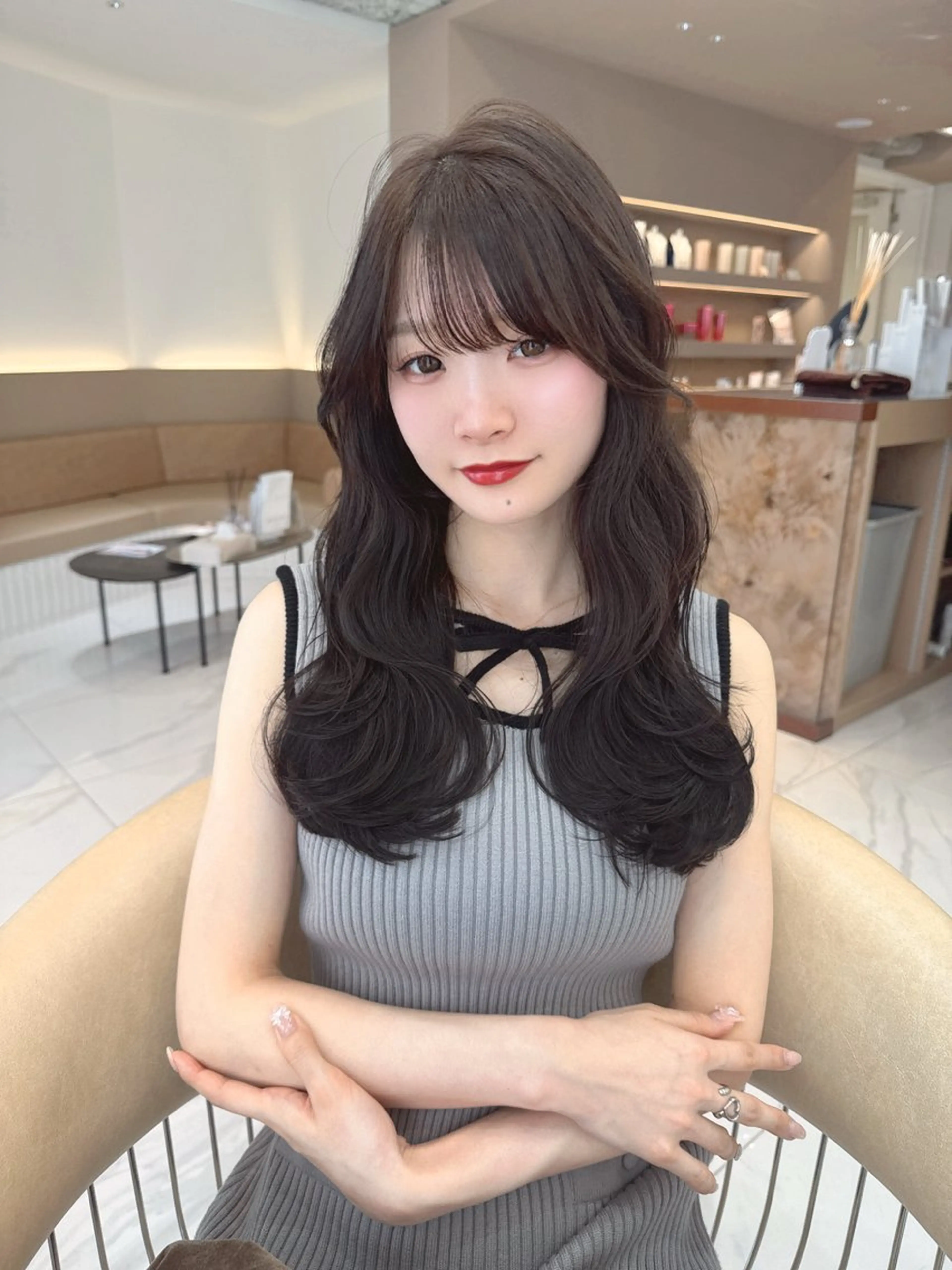 ロング カラー カット ヘアカラー トリートメント レイヤーカット/ 顔周り 五島巨幹のヘアスタイル