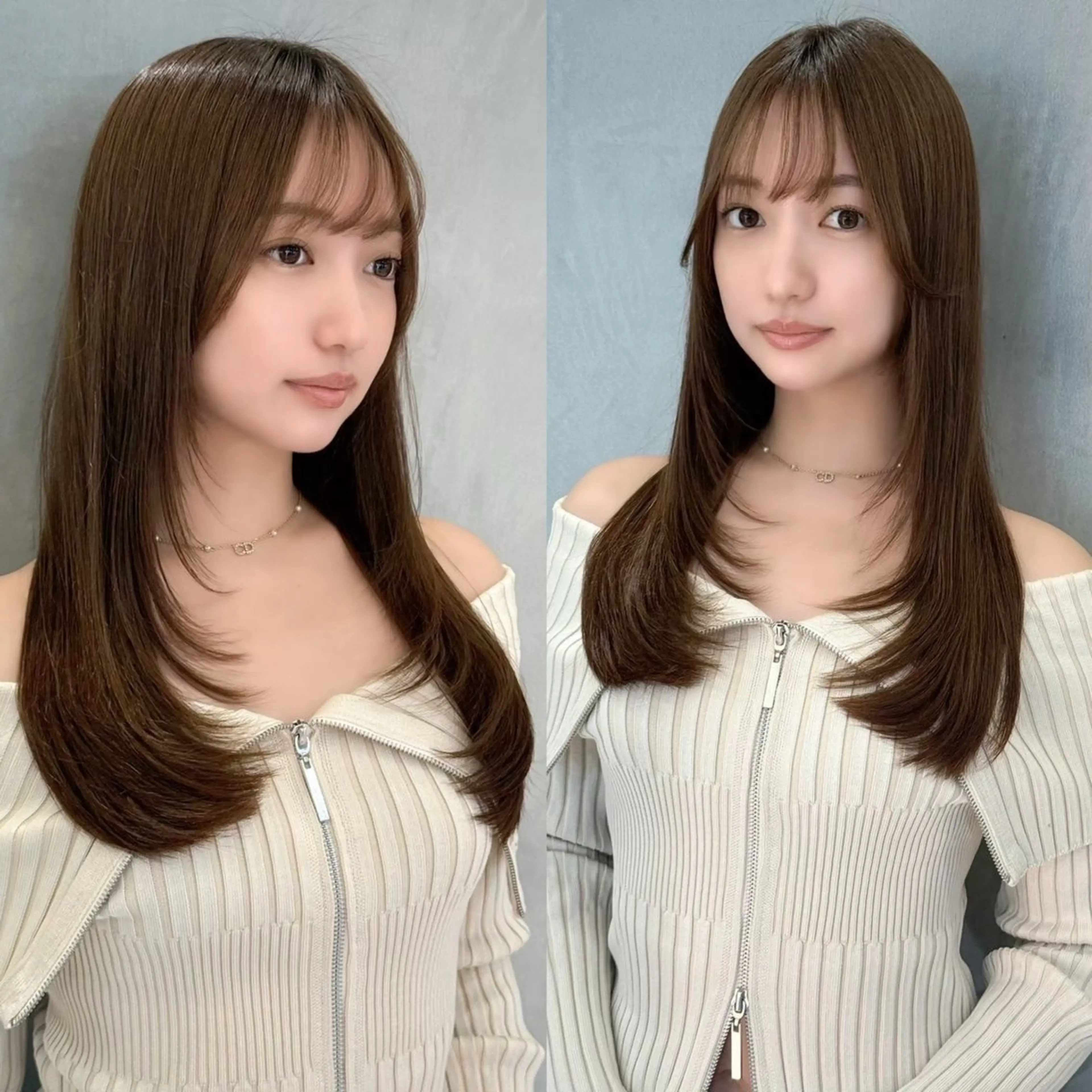 ロング カラー ベージュカラー ブラウンカラー ブラウンベージュ 透明感カラー 顔まわりレイヤー 無料カットモデル募集 🍀KOSEI🍀のヘアスタイル
