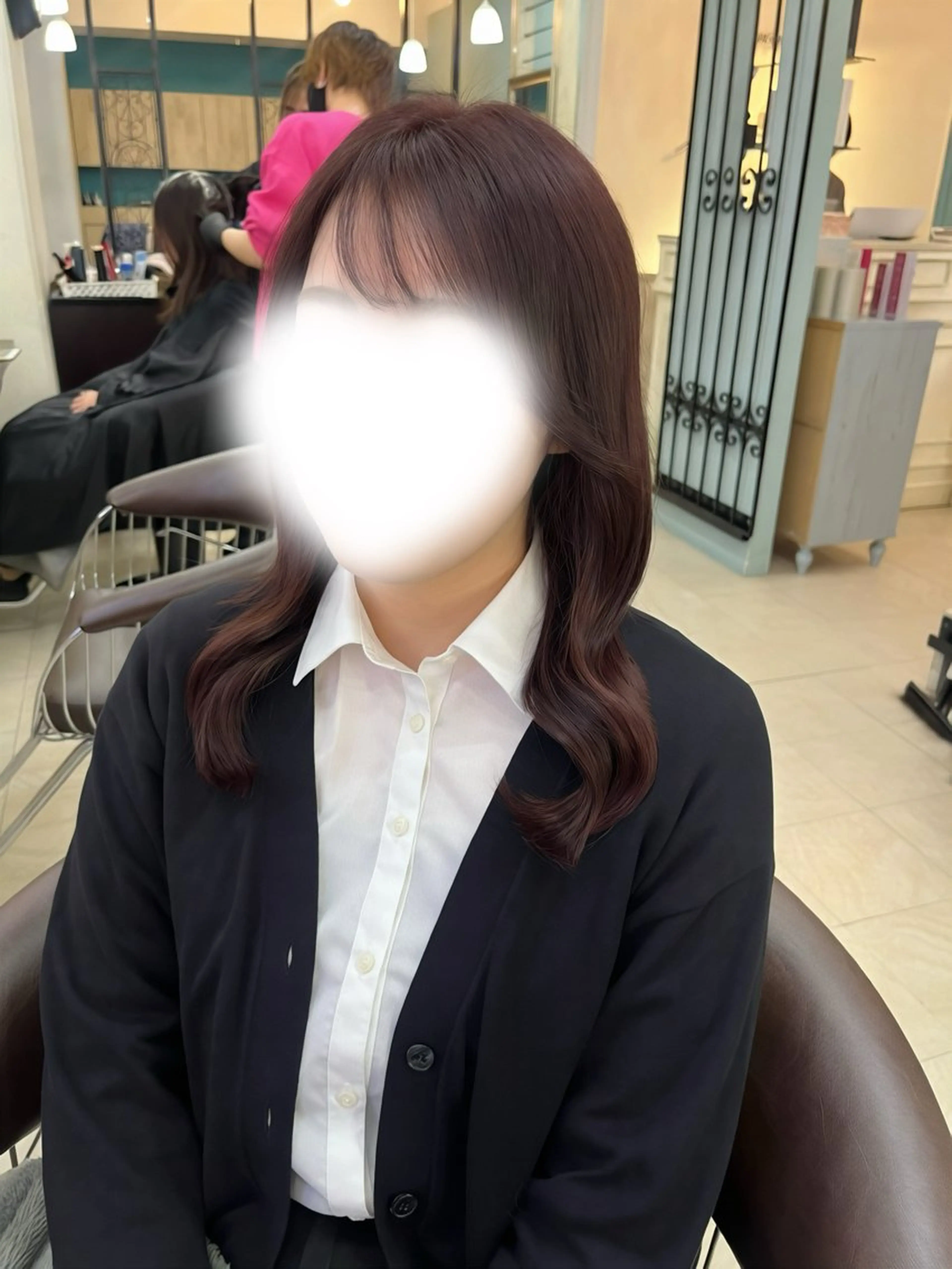 ロング ピンクブラウン カット ヘアカラー 兒玉/暖色系🌹✨ 髪質改善🫧のヘアスタイル