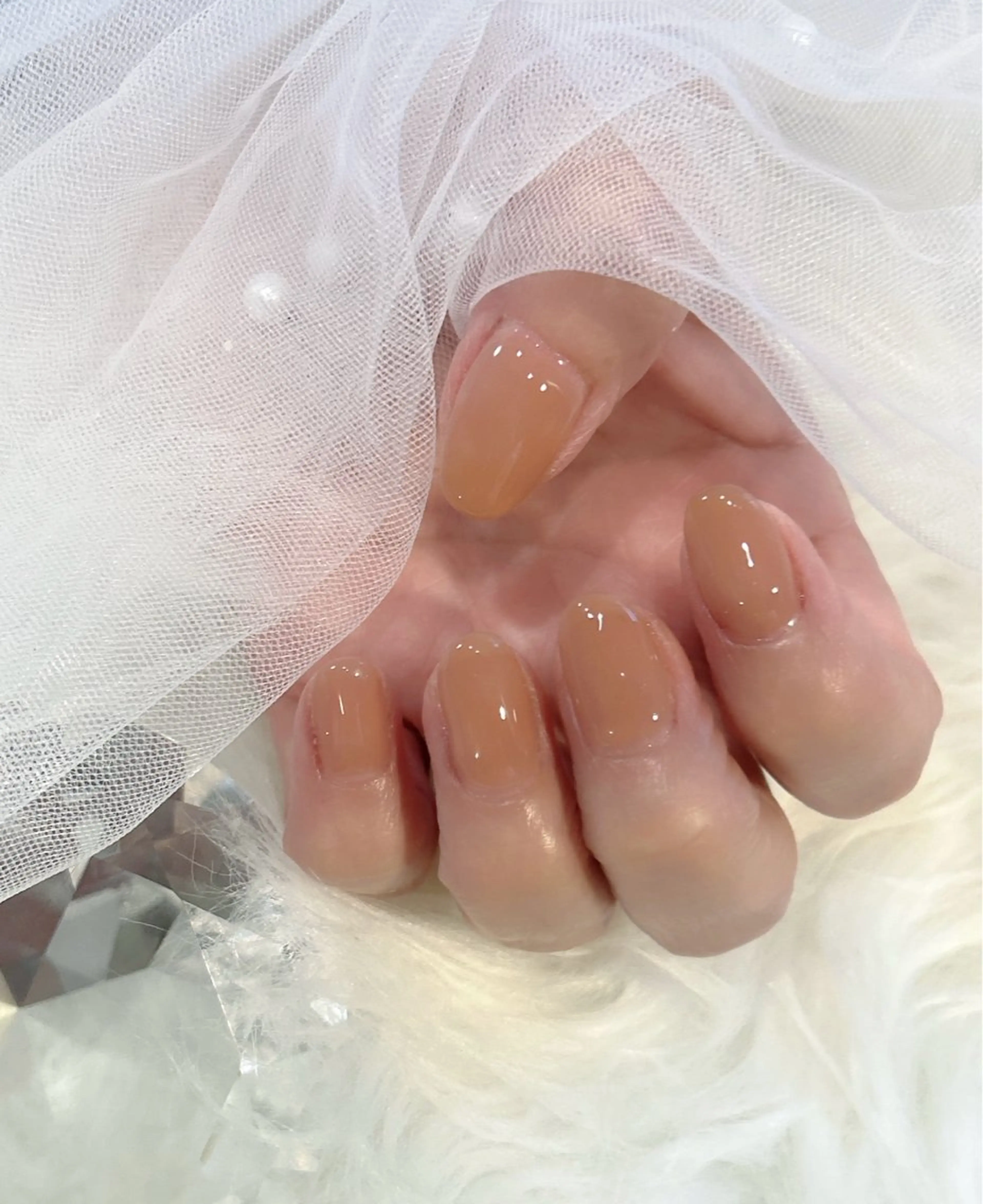 ネイル ワンカラーネイル ピンク ピンクベージュ Luxe nail rinaのネイルデザイン