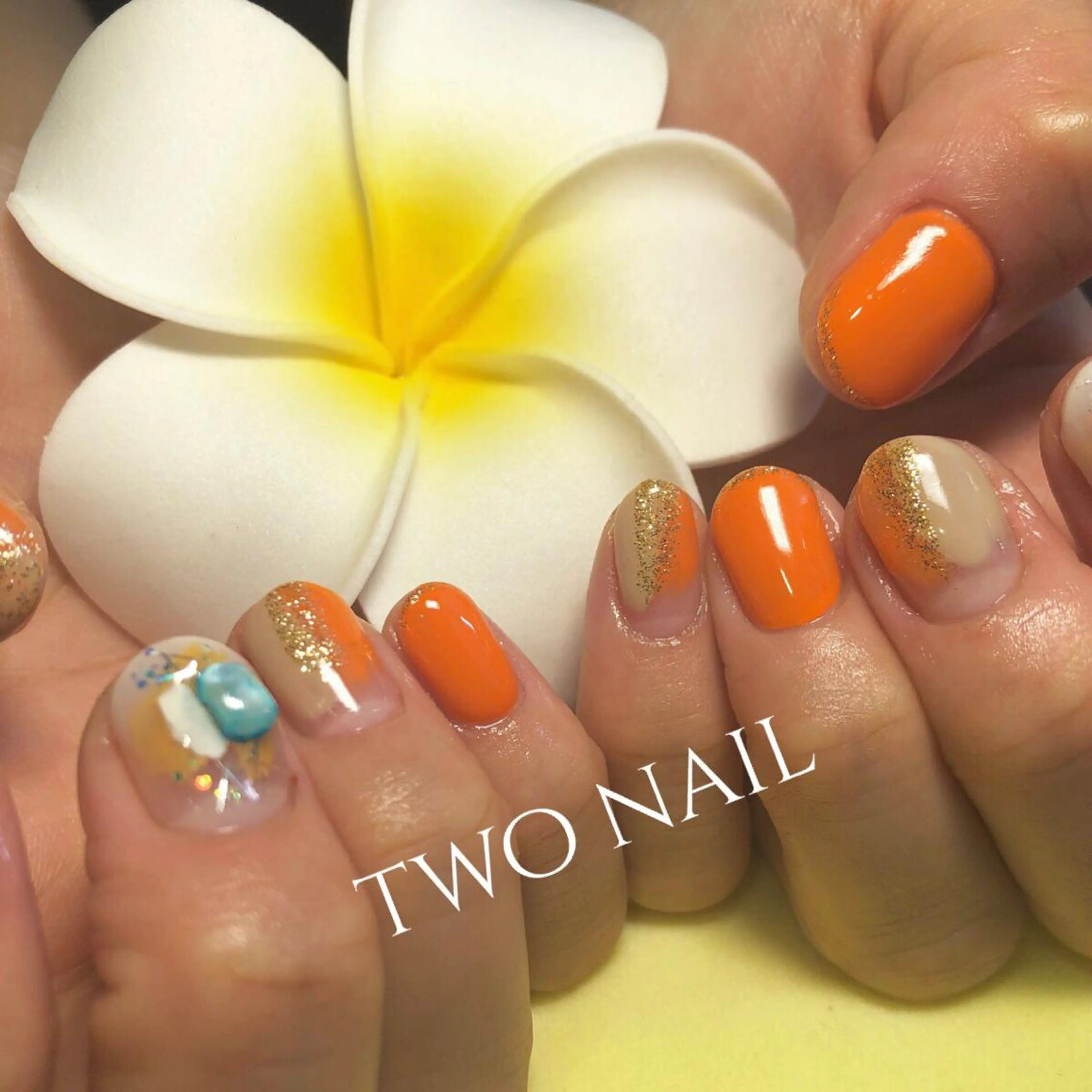 ネイル オレンジ two nailのネイルデザイン