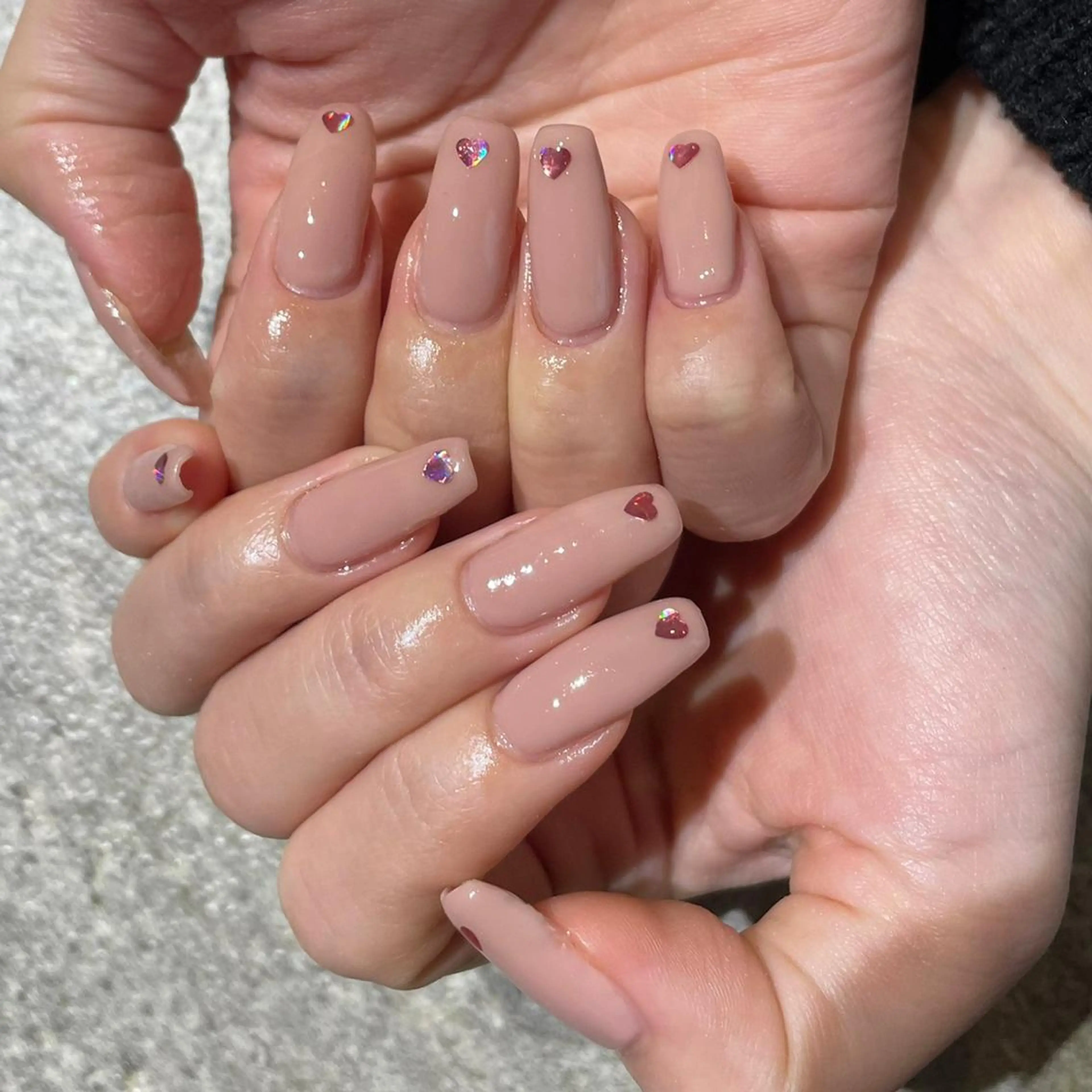 ネイル ハート ハンドネイル 【やり放題専門店】 スカルプ＆長さ出しのネイルデザイン