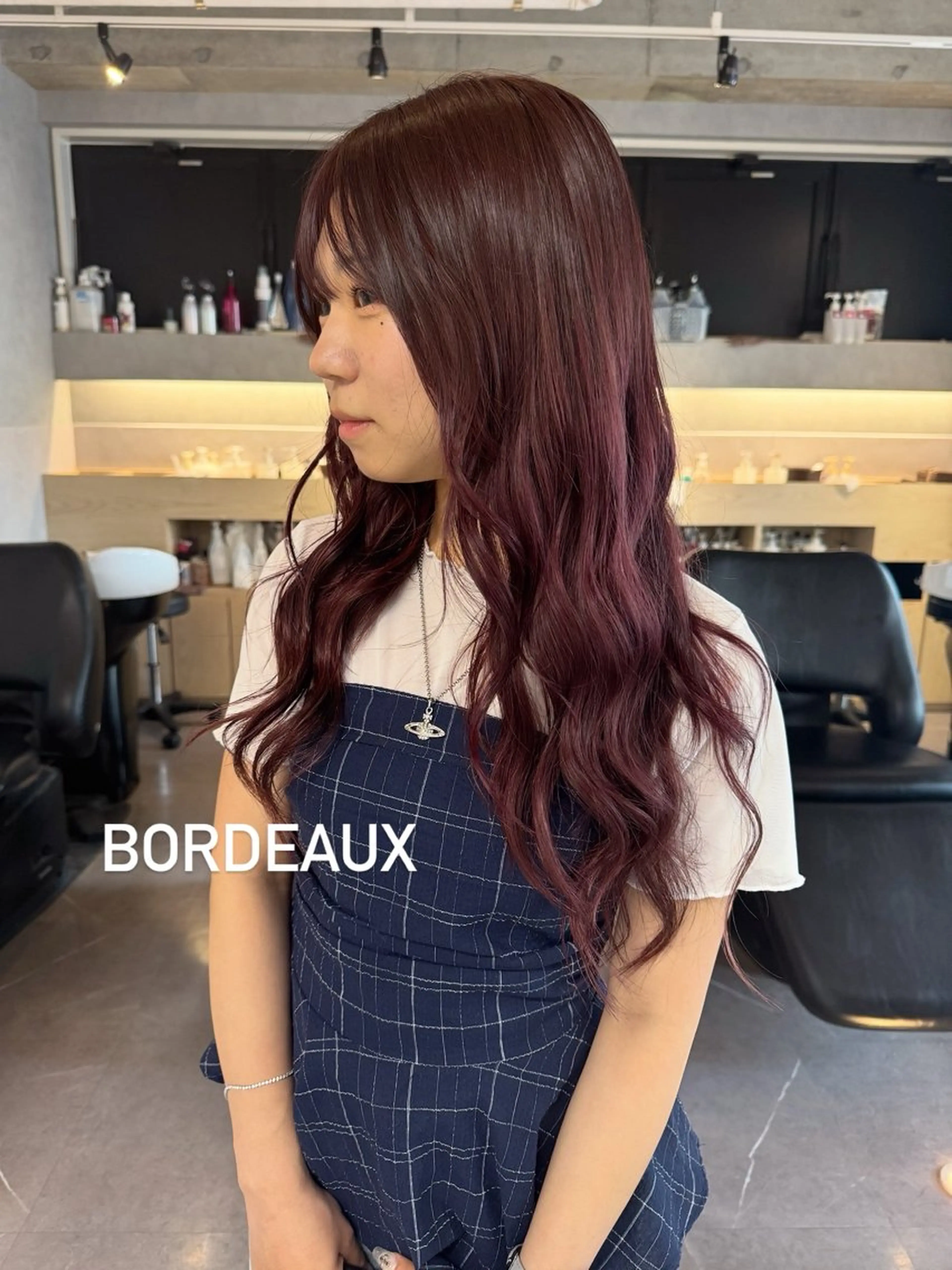 ロング レイヤーカット 福岡縮毛矯正 ブリーチなしカラーのヘアスタイル