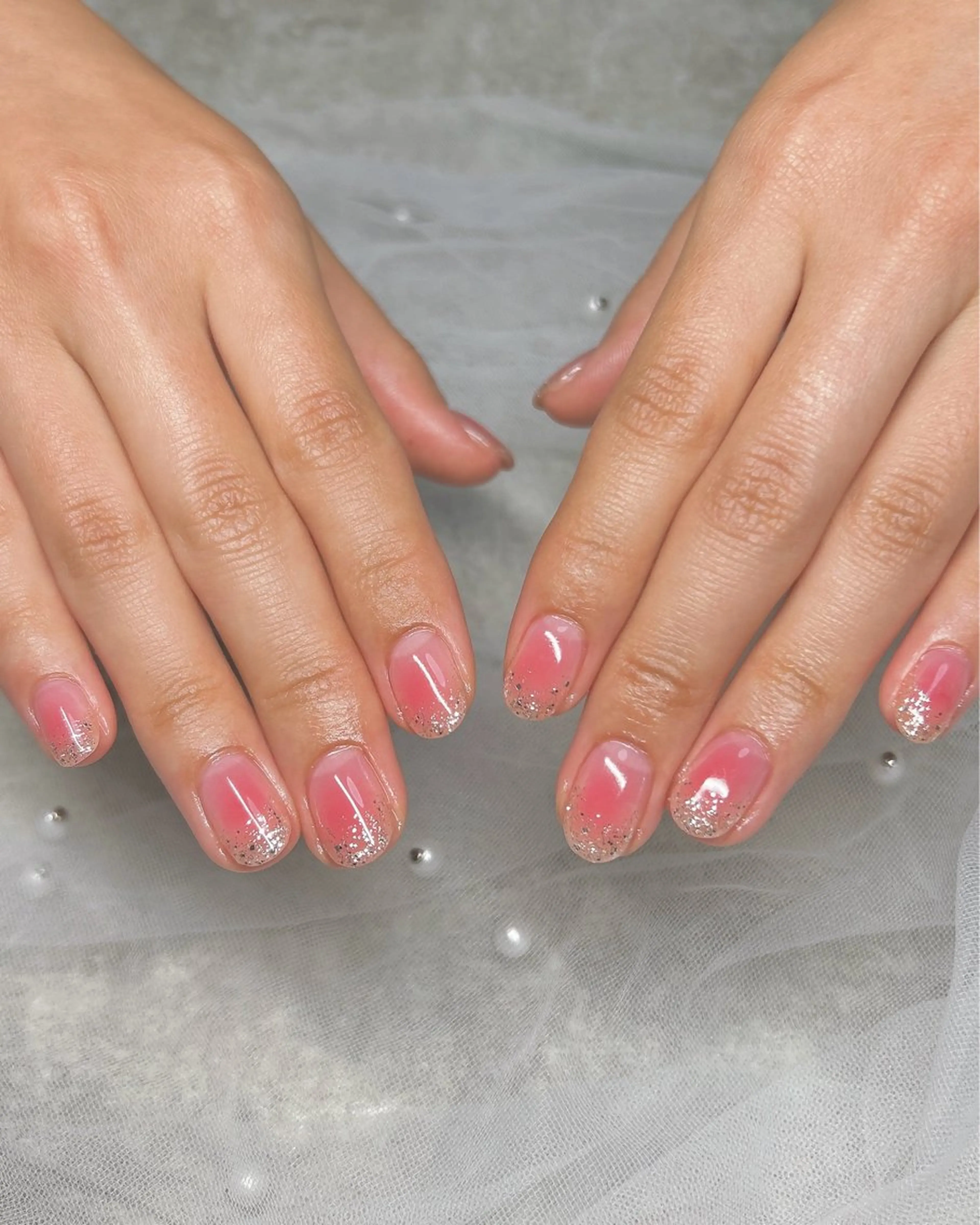 ネイル チークネイル グラデーション ラメ(グリッター) その他(ネイル) ten nail salon　かえでのネイルデザイン