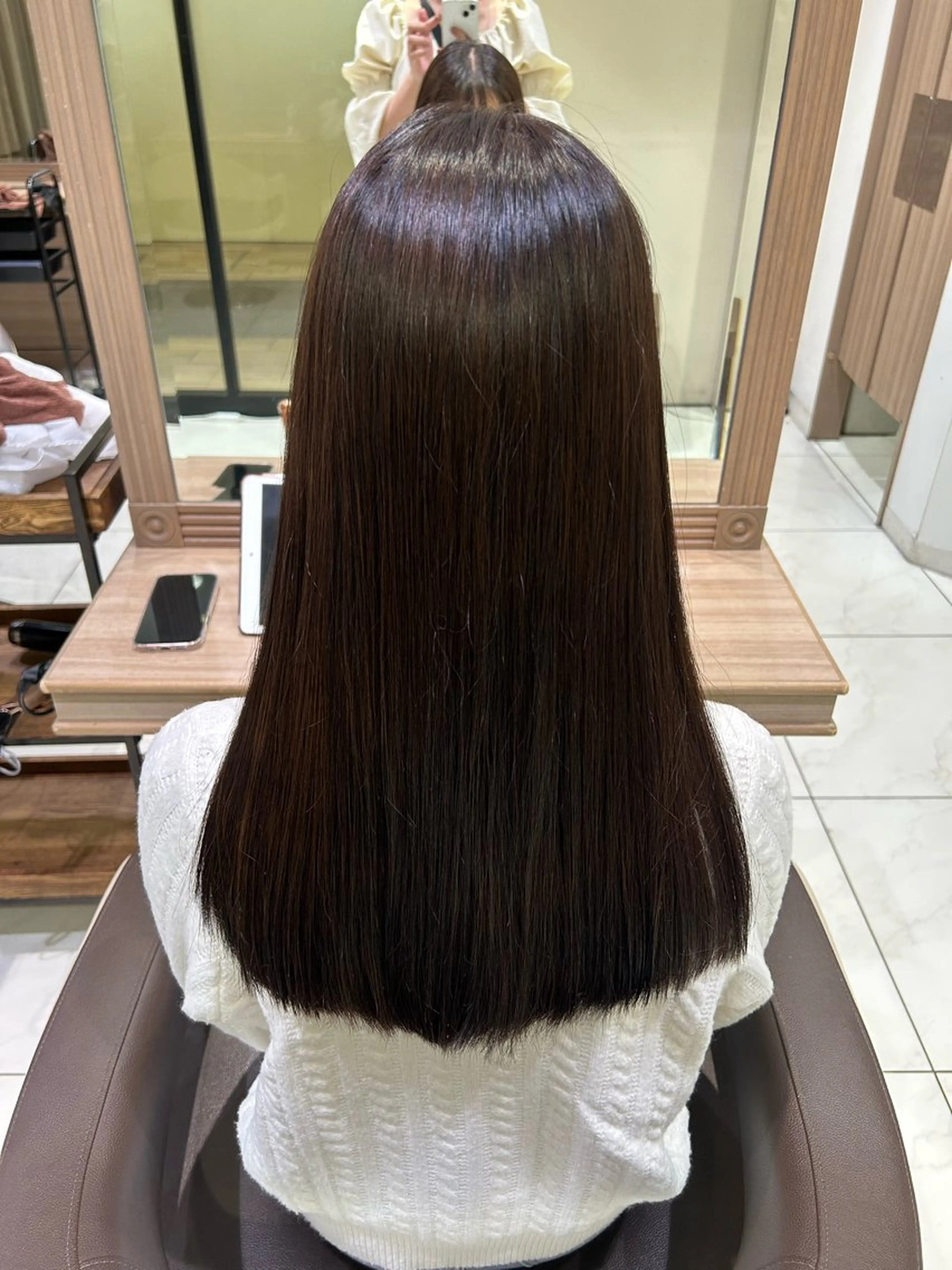 ロング 韓国 ブリーチ無し Wカラー💗夢果💗のヘアスタイル