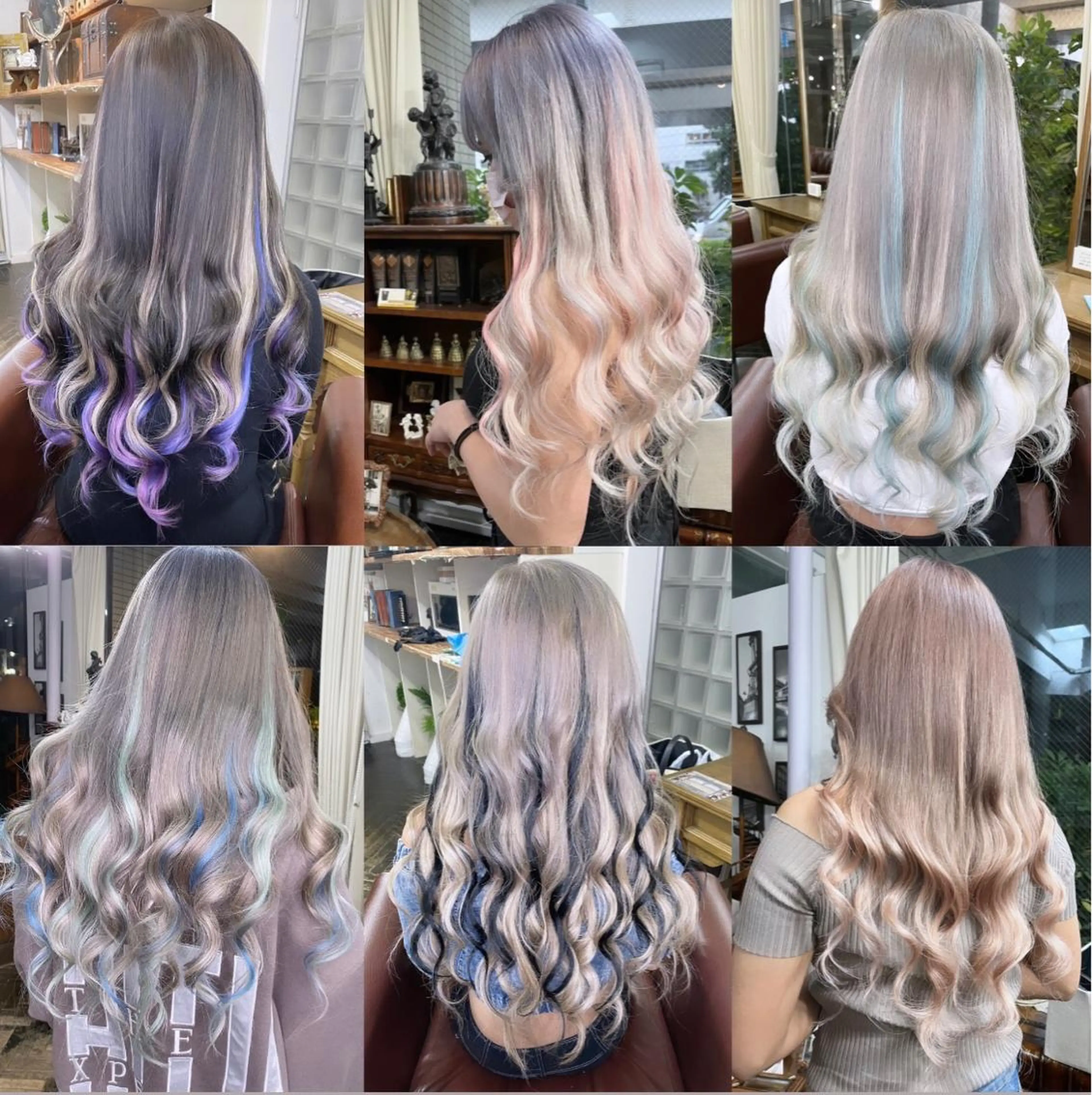 ロング カラー 編み込みエクステ シールエクステ バレイヤージュ ブリーチ ブロンド モモカ/ハイトーン /バレイヤージュのヘアスタイル