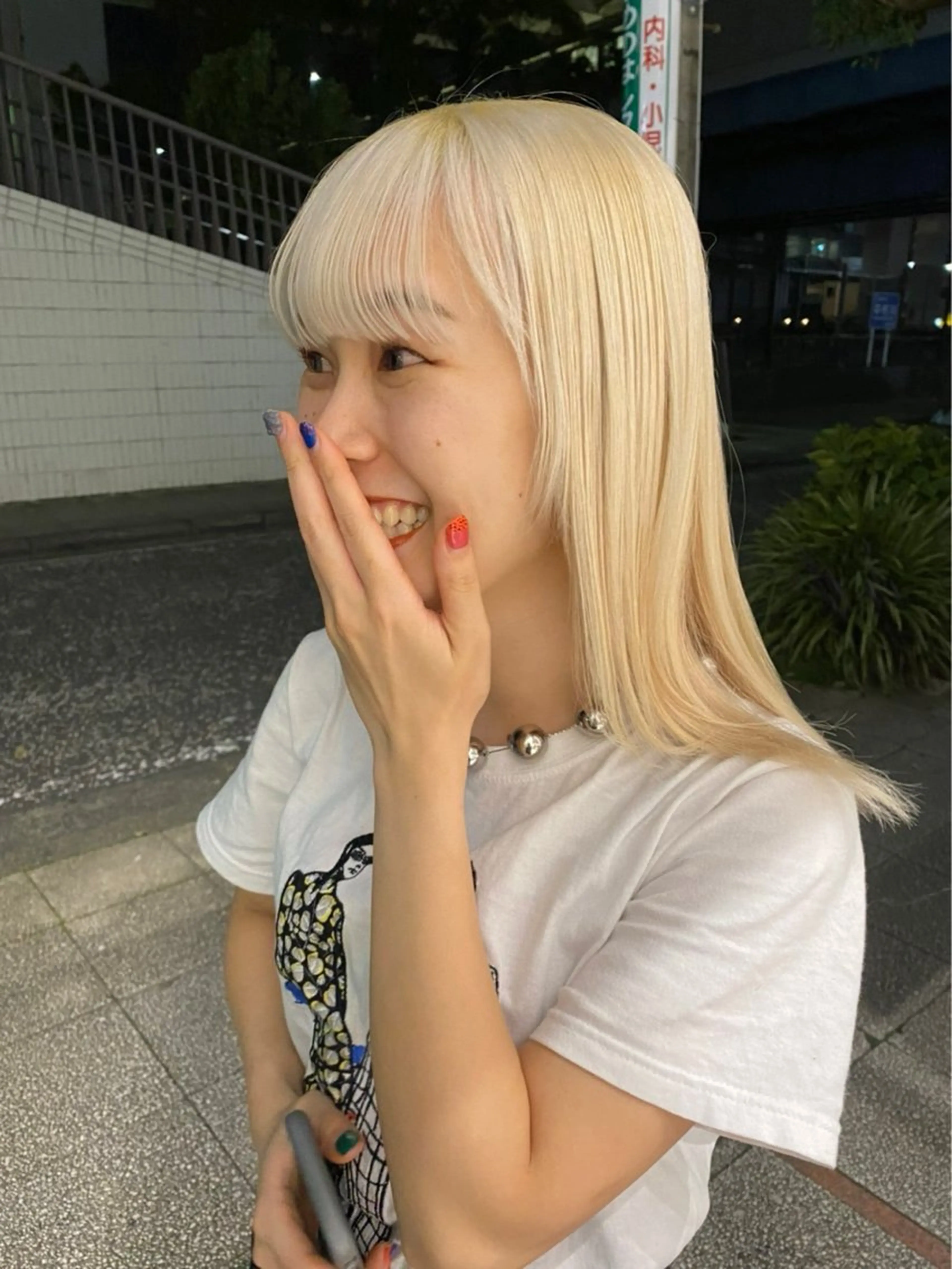 セミロング ヘアカラー アレンジ/縮毛矯正 FACE。ゆのんのヘアスタイル