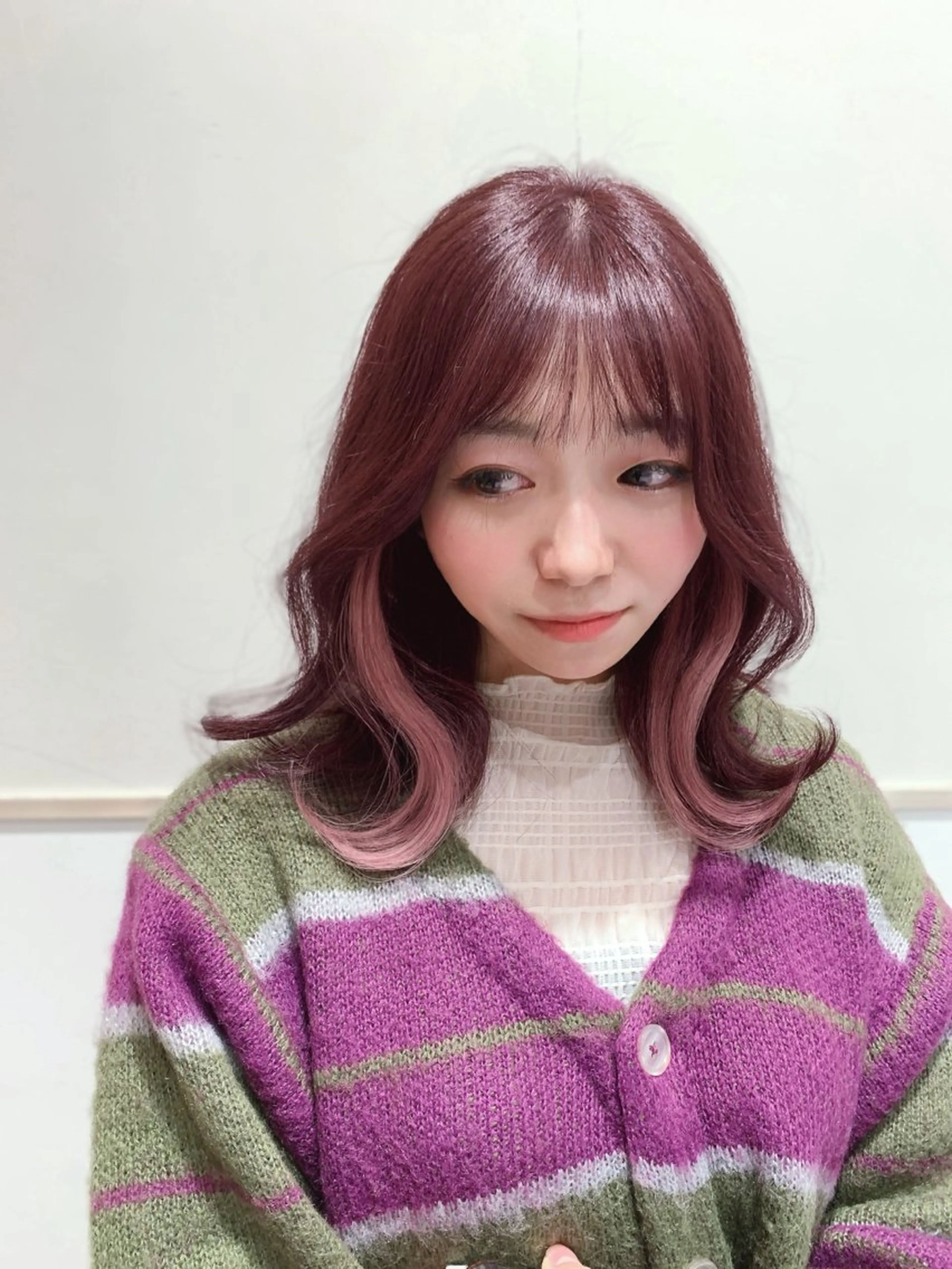 ミディアム カラー カット ヘアカラー トリートメント ヘッドスパ ヘアセット 韓国ヘア/レイヤー/ 顔まわり/りょーとのヘアスタイル