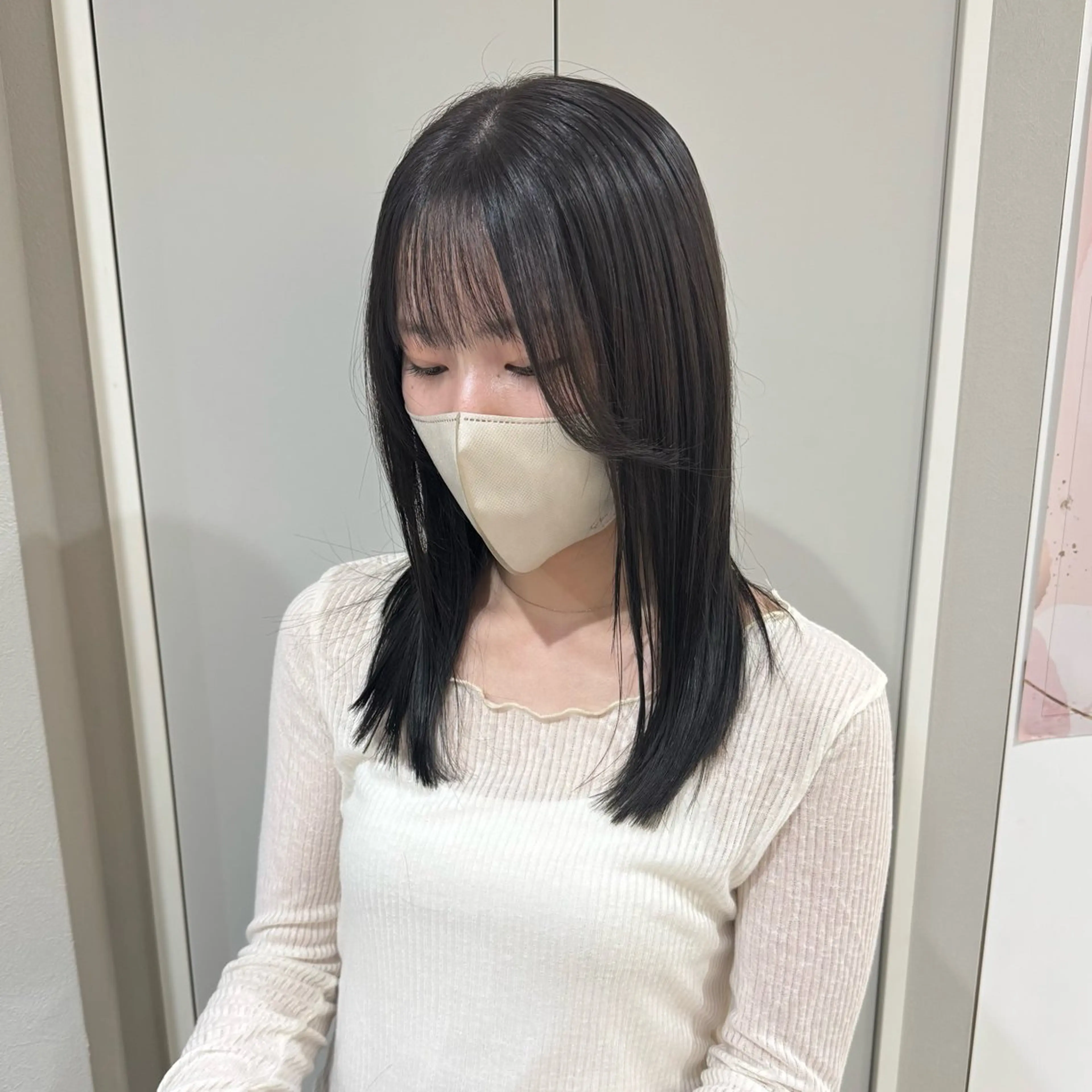 セミロング カラー 江本真由香 透明感/艶カラー🍃のヘアスタイル