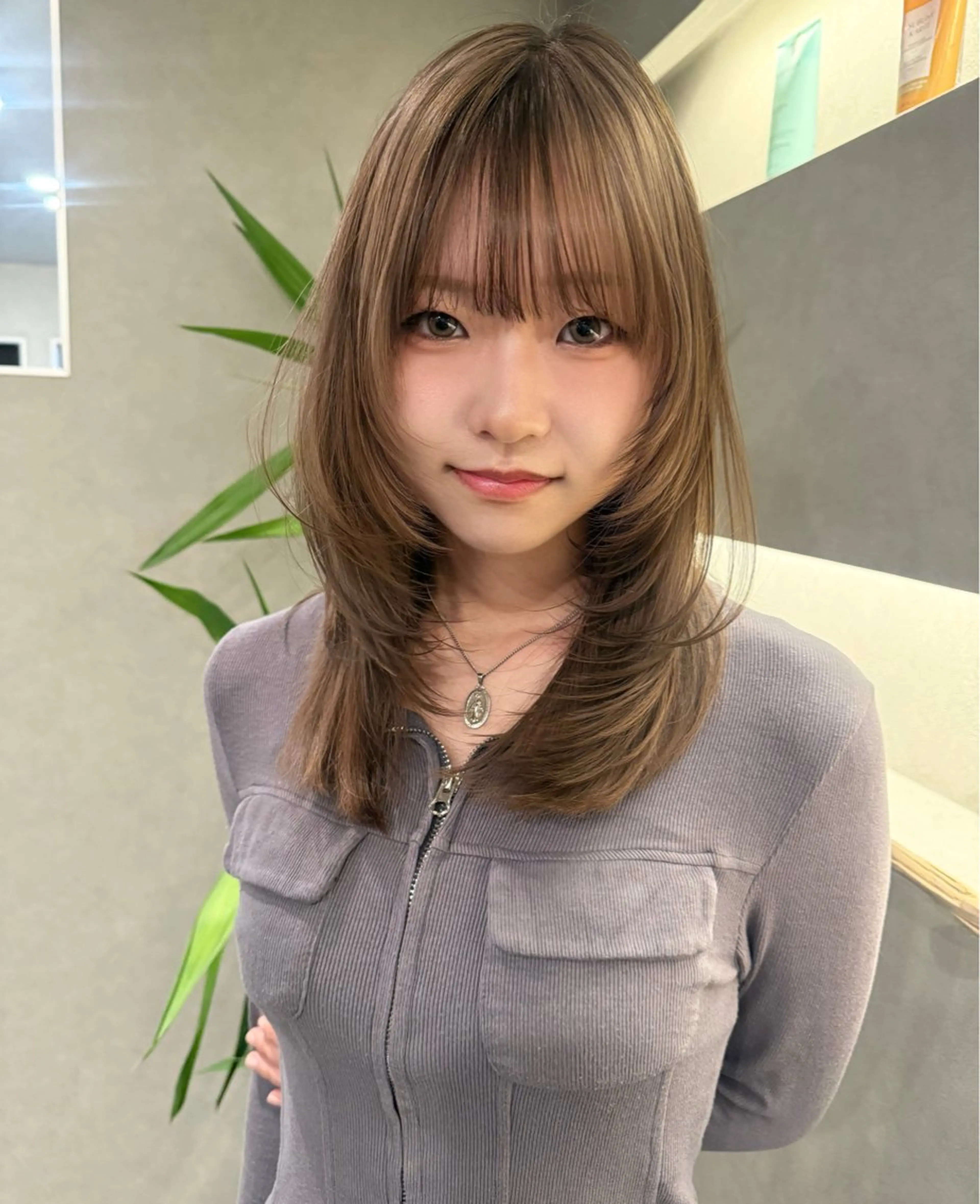 ミディアム カラー ヘアカラー 透明カラー/レイヤー misaki °＊のヘアスタイル