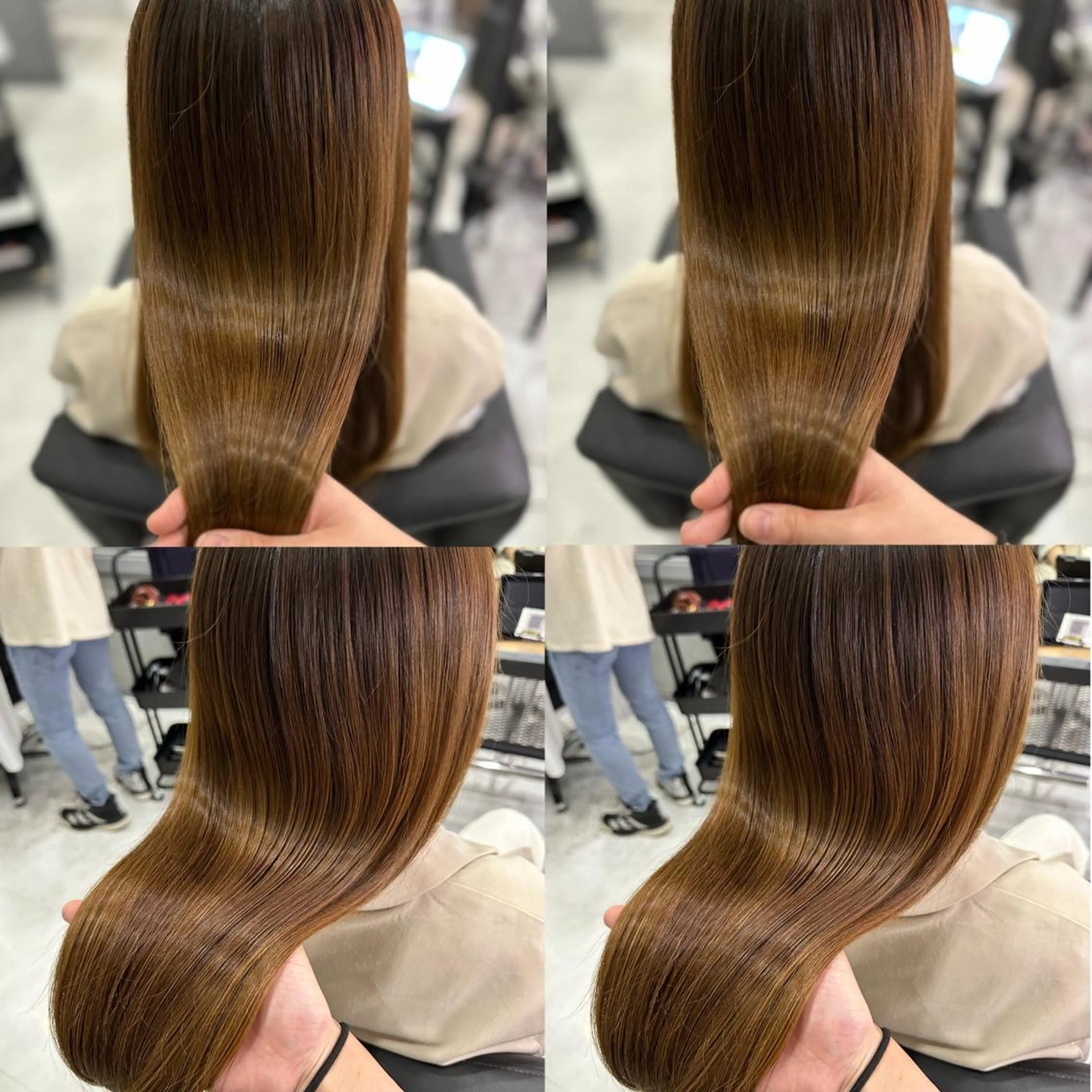 セミロング カラー カット ヘアカラー トリートメント 髪質改善×矯正🫧 韓国ヘアasamiのヘアスタイル