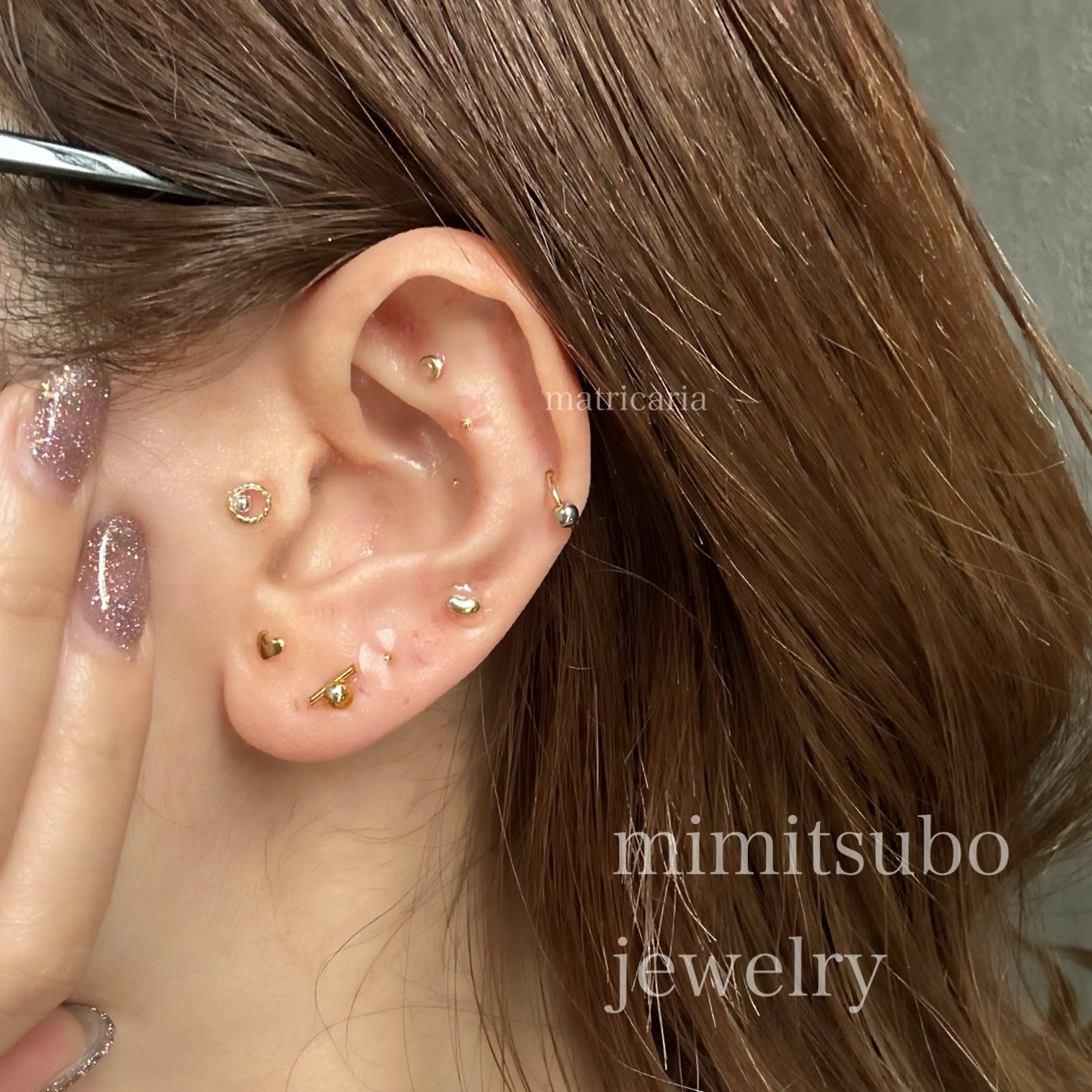 耳ツボジュエリー10個の写真