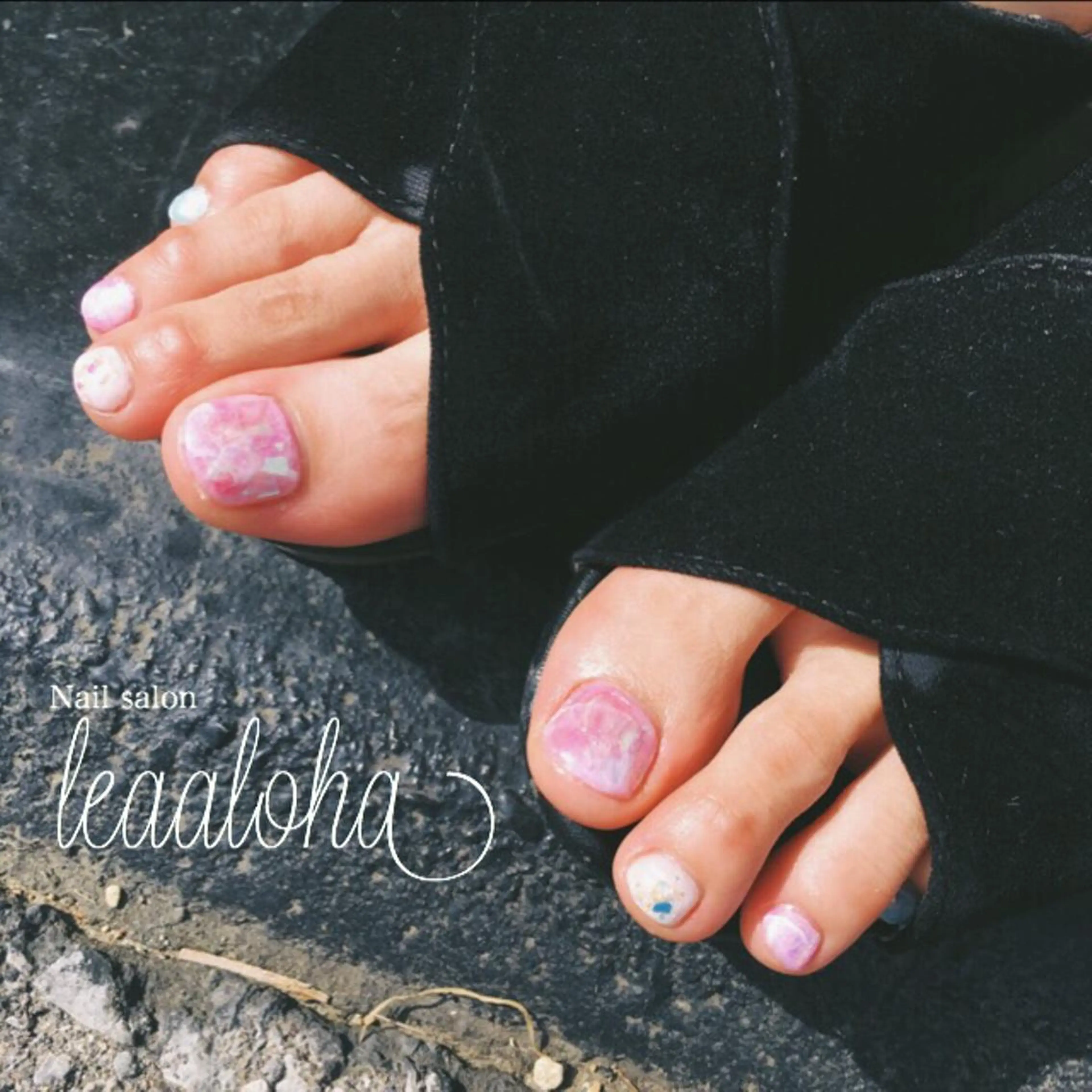 ネイル アートネイル ブラウン クリアネイル フットネイル ジェルネイル レアアロハ宇都宮 /ネイル.スクールのネイルデザイン