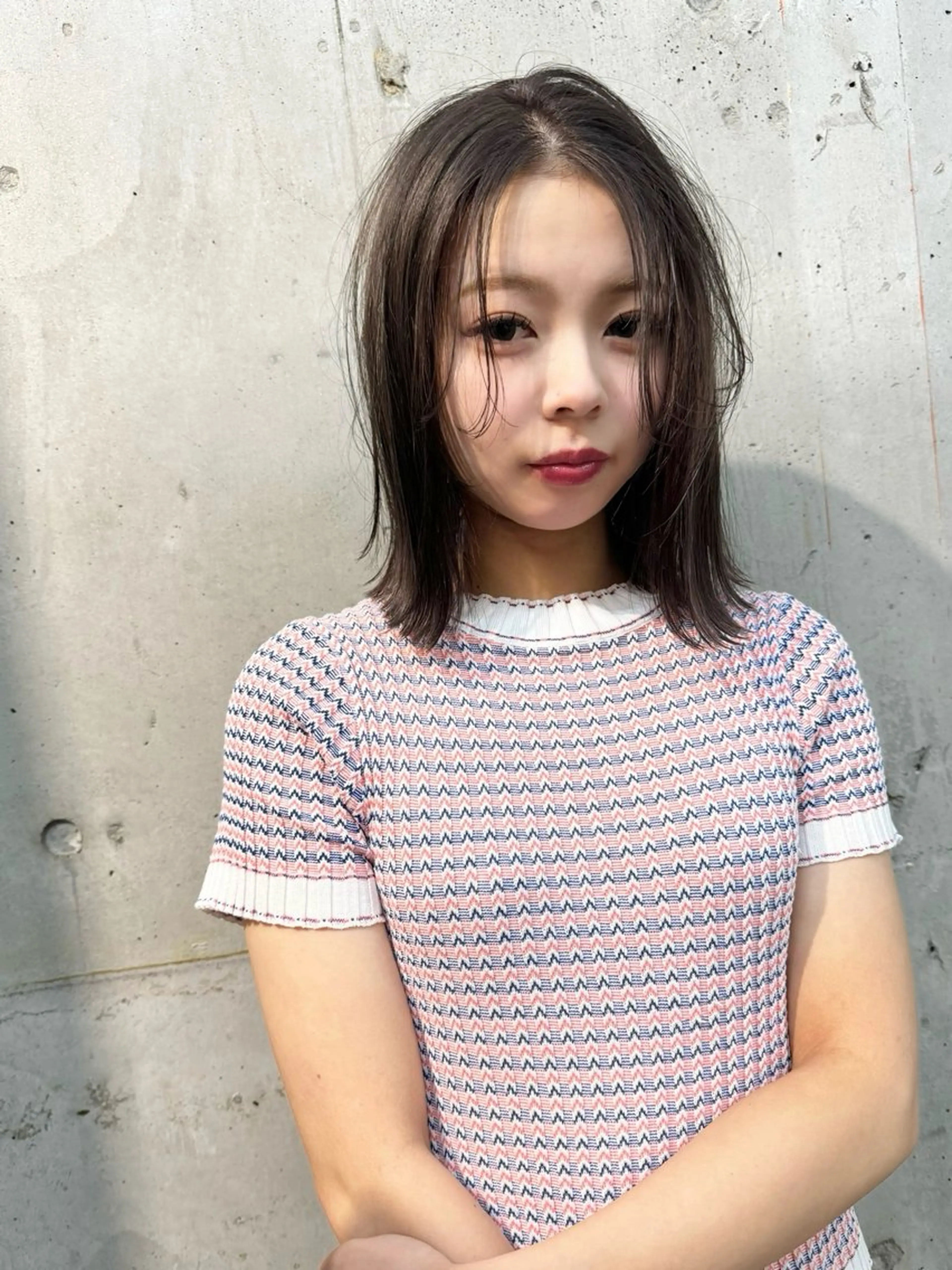 ミディアム カラー ヘアアレンジ ミディアムパーマ ブリーチ ケアブリーチ ダブルカラー グレージュ カット ヘアカラー lani ブリーチ /ダブルカラーのヘアスタイル