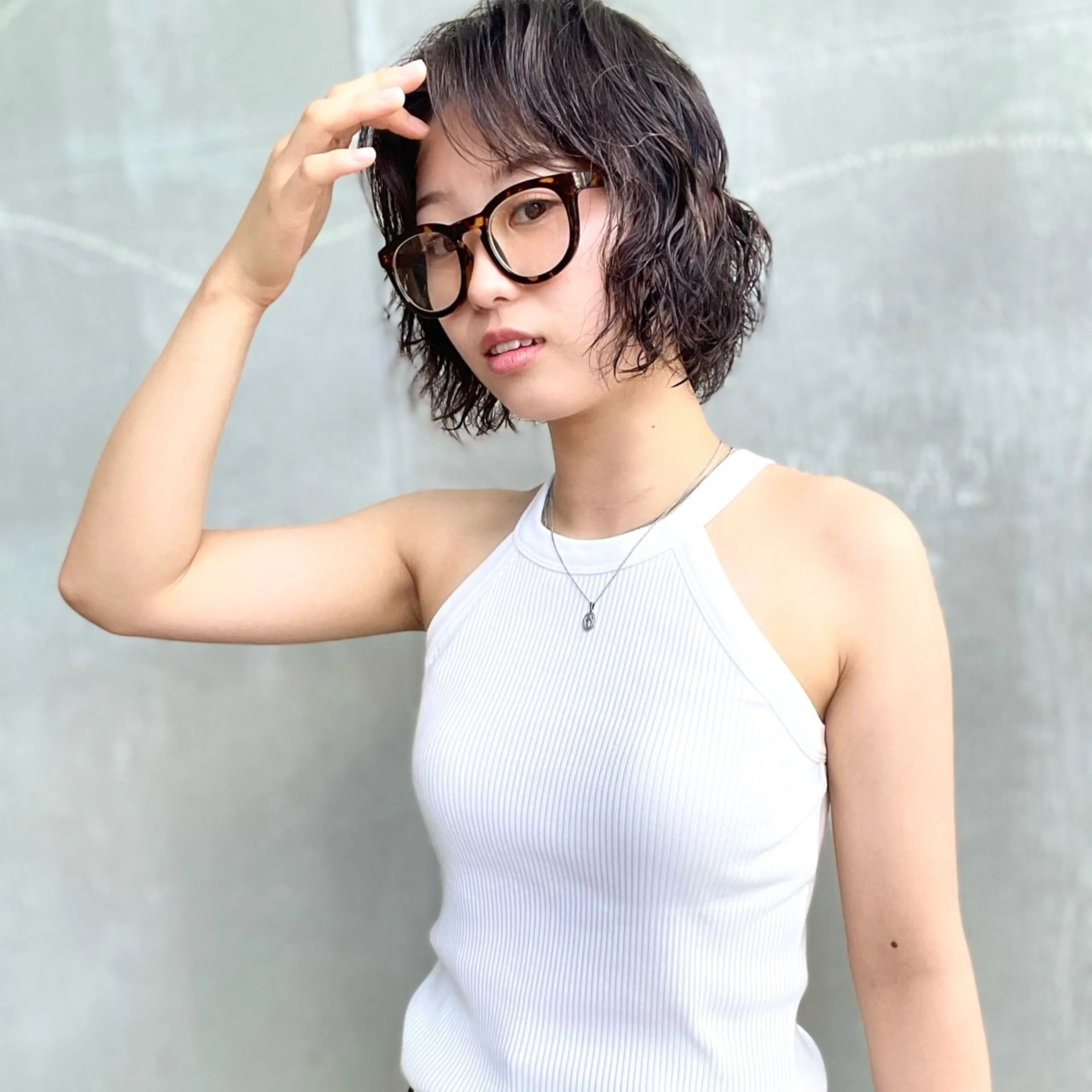 ミディアム パーマ ミディアムパーマ ちほ /ボブスタイルのヘアスタイル