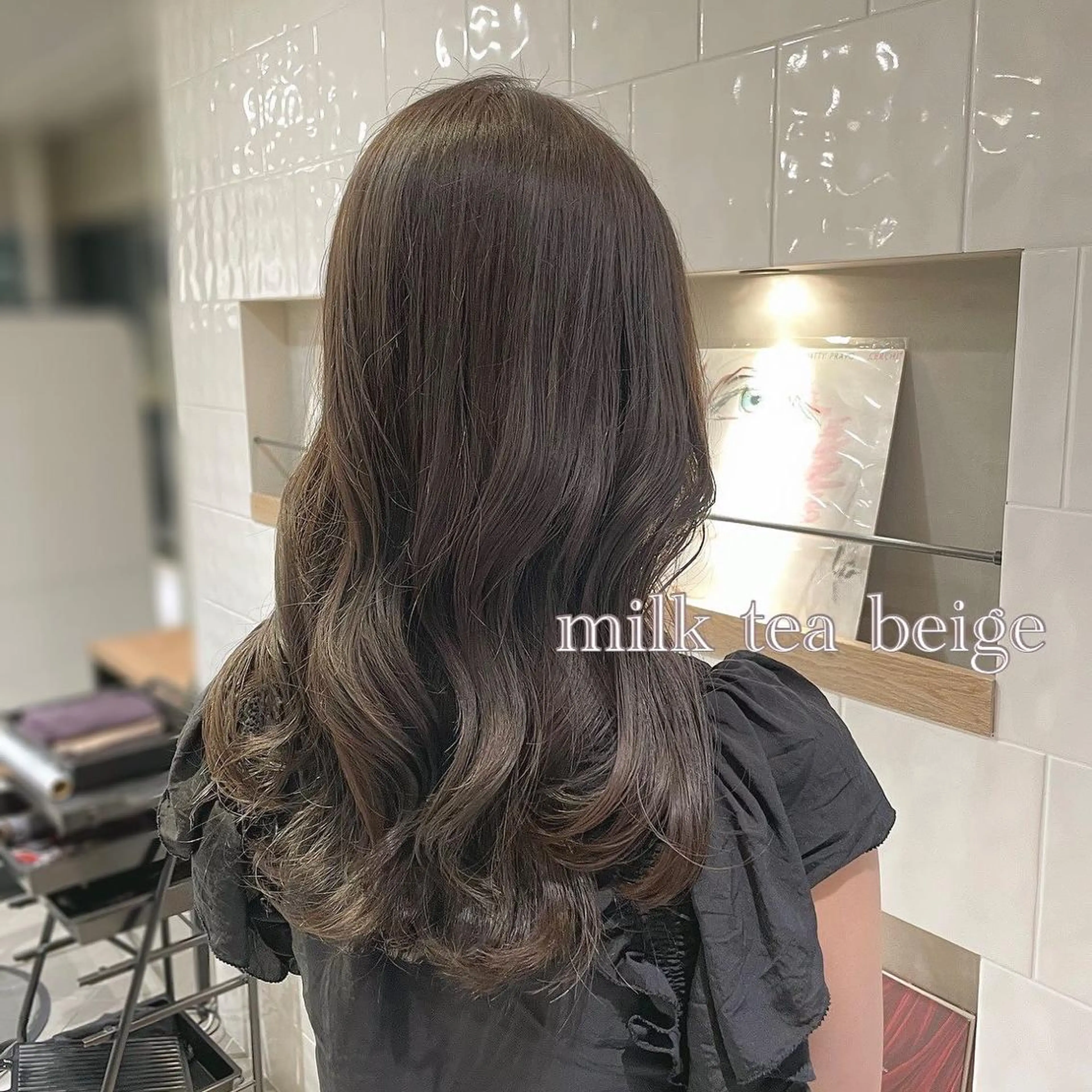 ロング カラー ベージュカラー ミルクティーベージュ ヘアカラー ヘアアレンジ🎀 yuuka 🤍のヘアスタイル