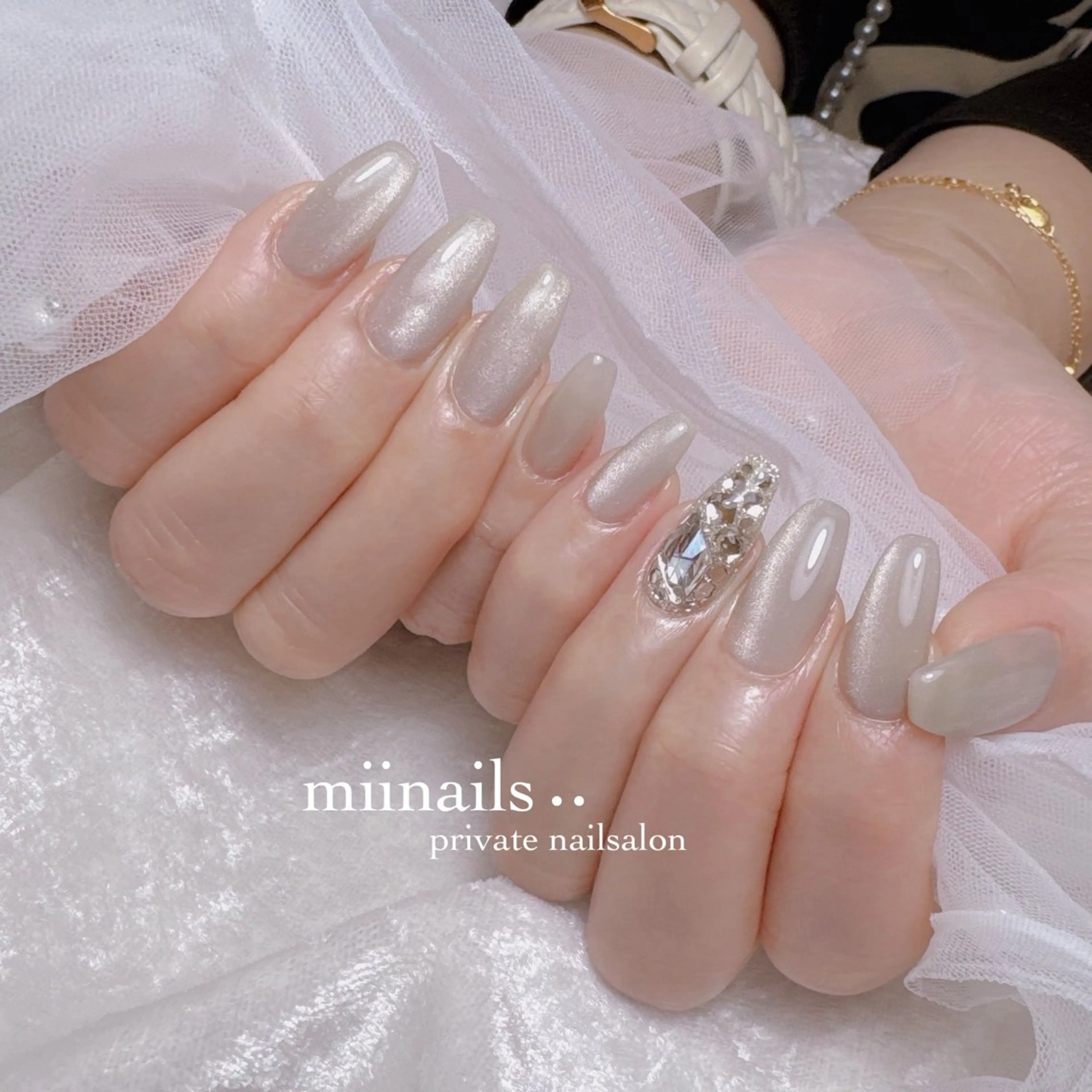 ネイル 韓国ネイル マグネットネイル ワンホンネイル ハンドネイル nailsalon miinailsのネイルデザイン