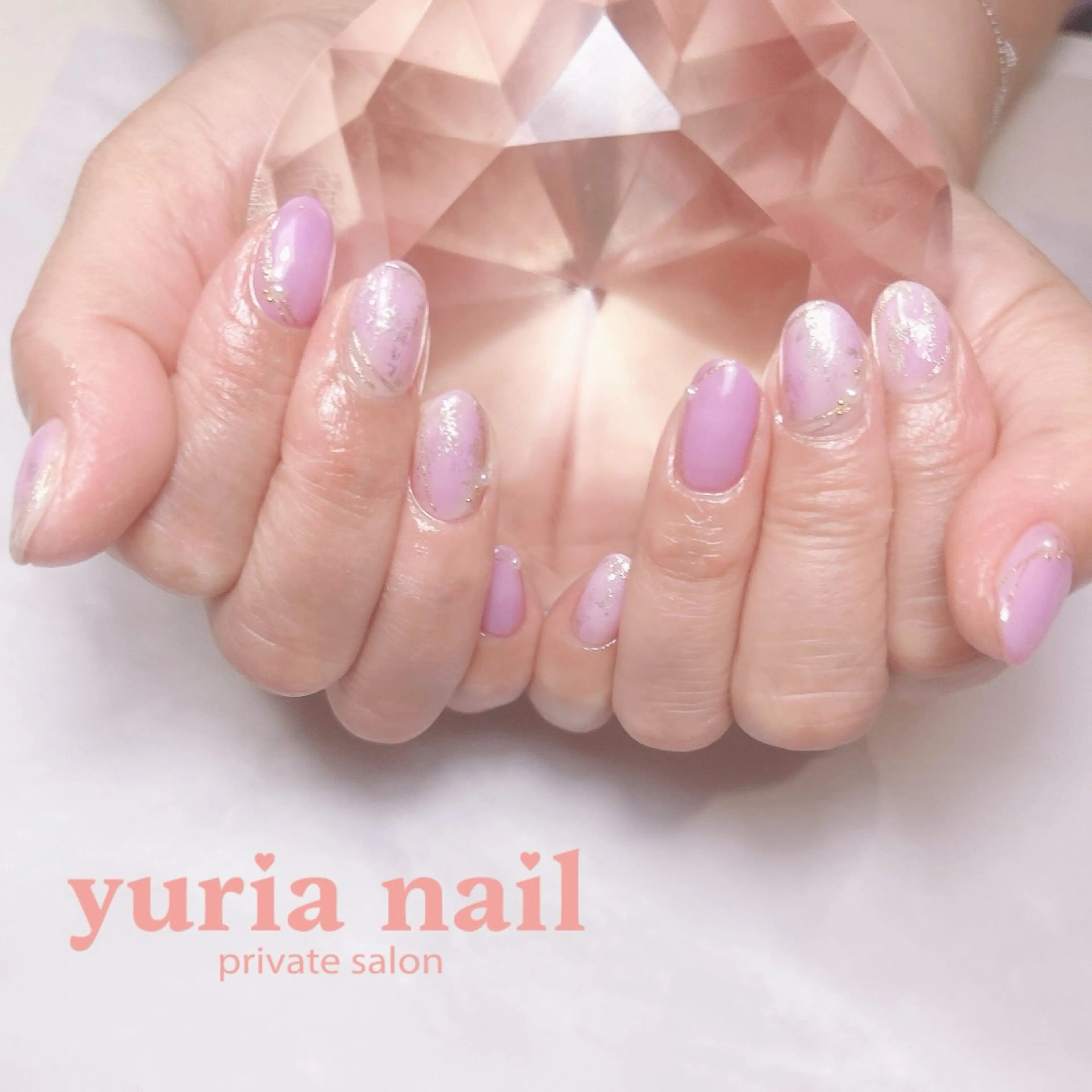 ネイル アートネイル ジェルネイル ゴールド ピンク 春ネイル ハンドネイル 小林 ゆりあのネイルデザイン