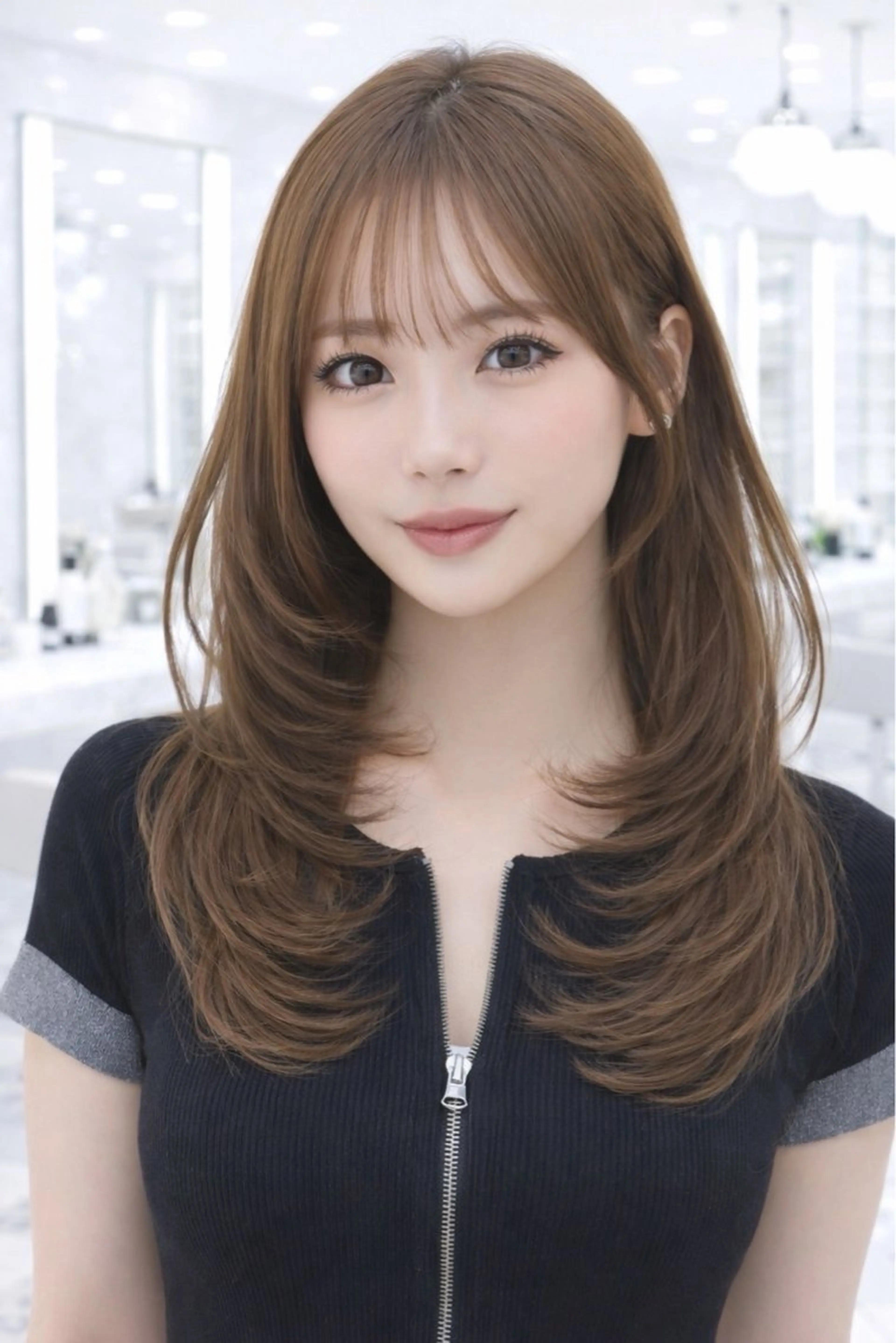 セミロング ヘアカラー トリートメント Maya /カラーモデルのヘアスタイル