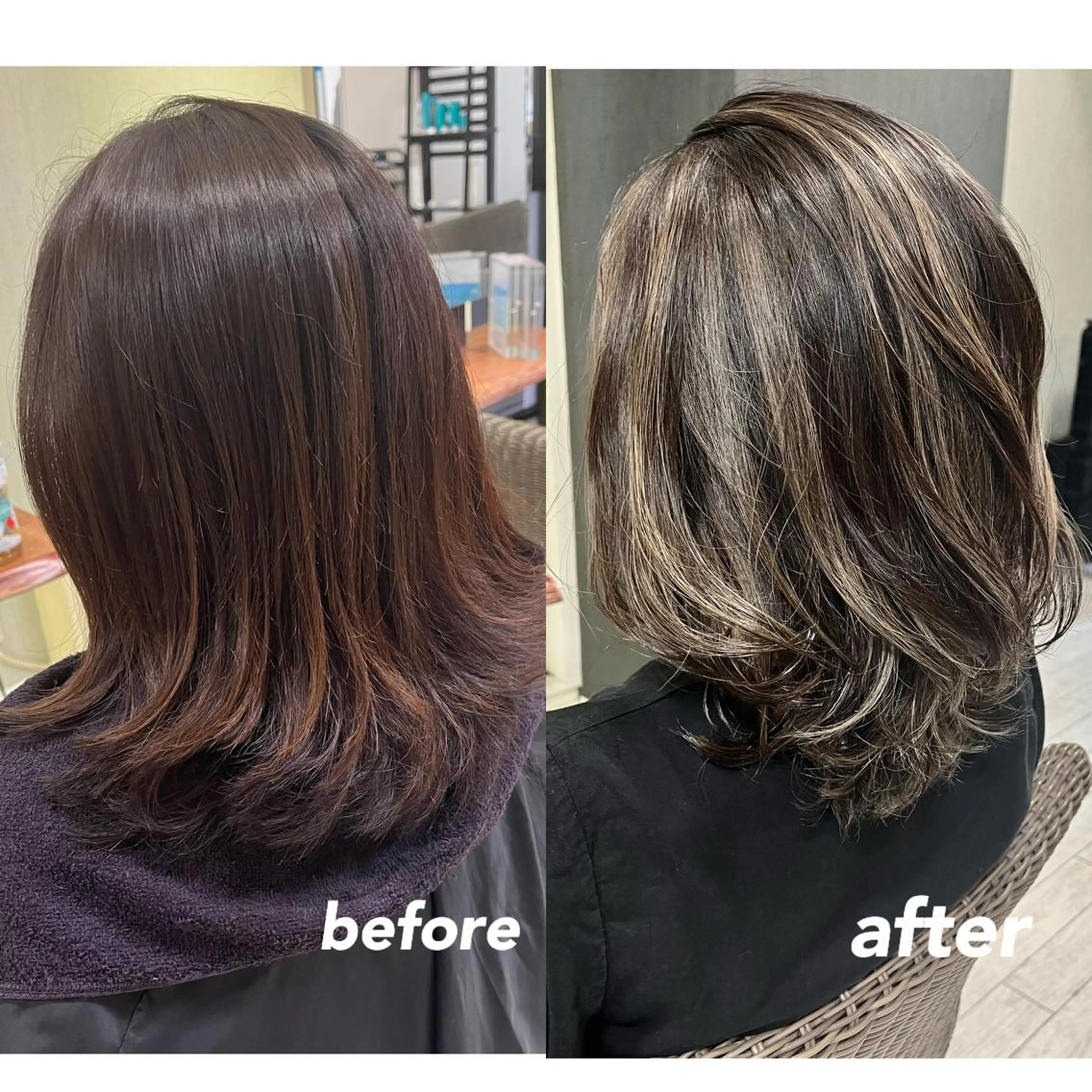 ミディアム パーマ レイヤーカット カット ヘアカラー トリートメント ママ美容師 ＊ヒマワリのヘアスタイル
