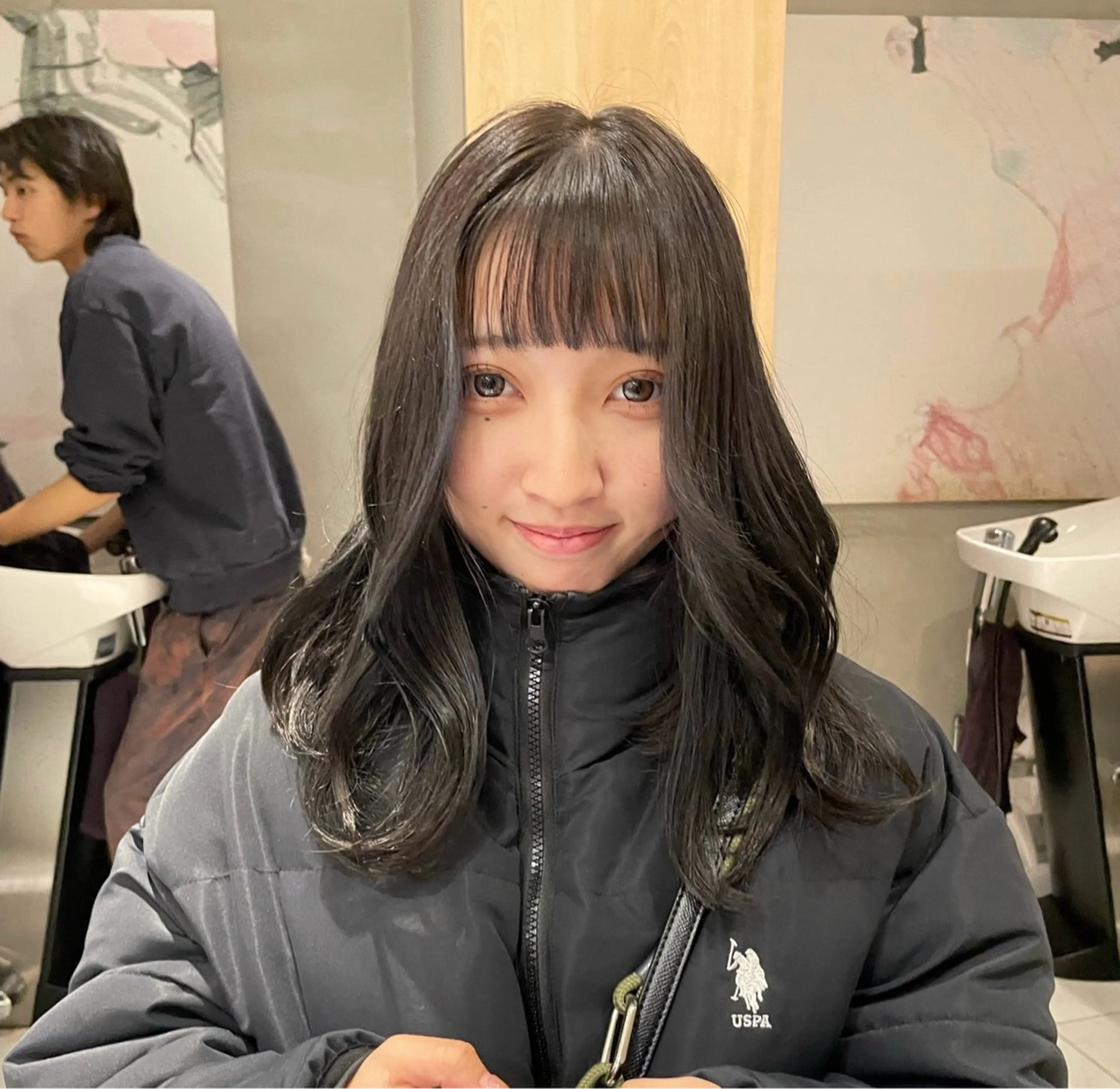 セミロング カラー ヘアアレンジ ヘアカラー トリートメント ヘッドスパ ヘアセット 艶髪/レイヤーカット 🐣misakiのヘアスタイル