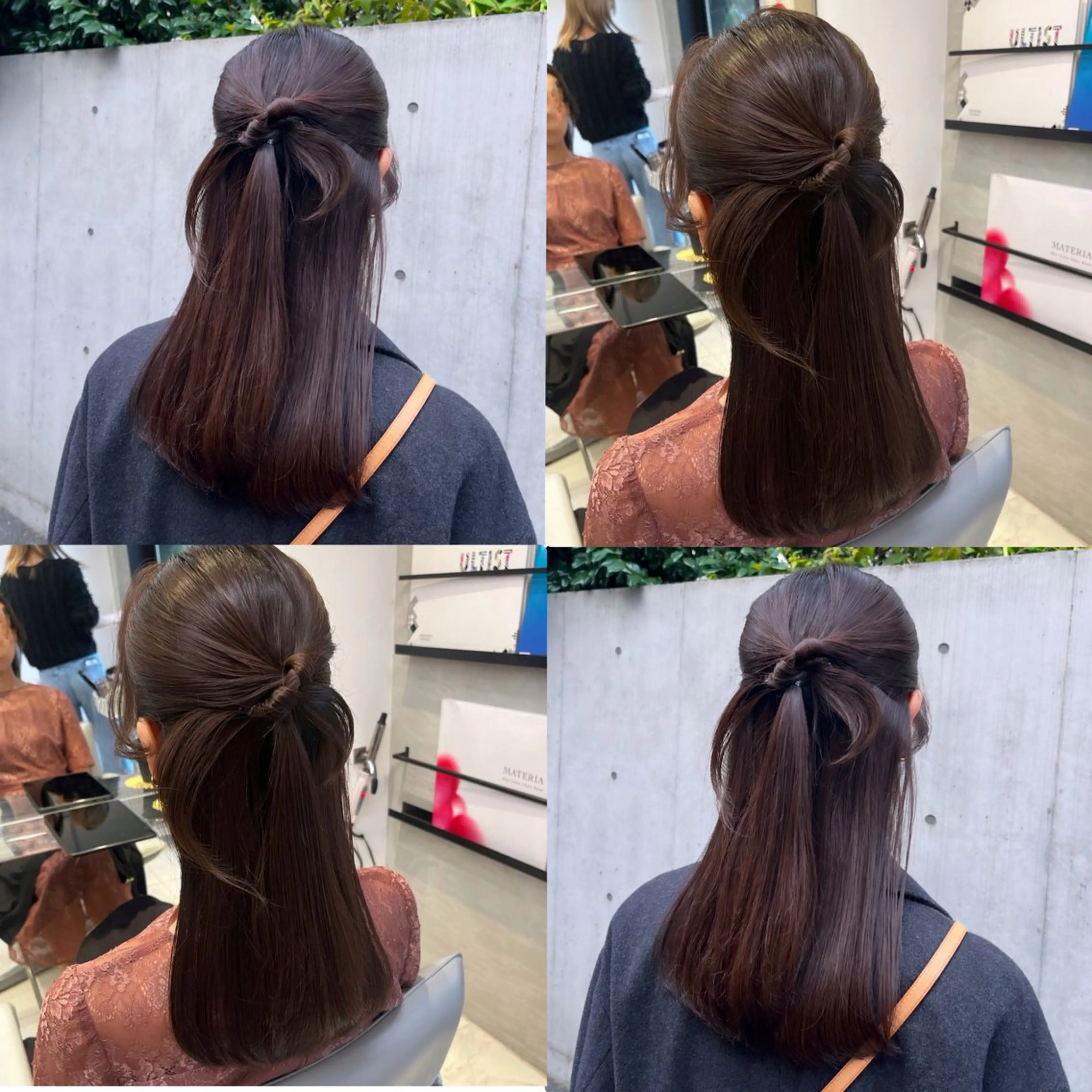 ロング ヘアアレンジ ハーフアップ 結婚式・ブライダル ヘアカラー ヘアセット カジュアルを女っぽく 𝗮𝘆𝗮𝗰𝗼のヘアスタイル