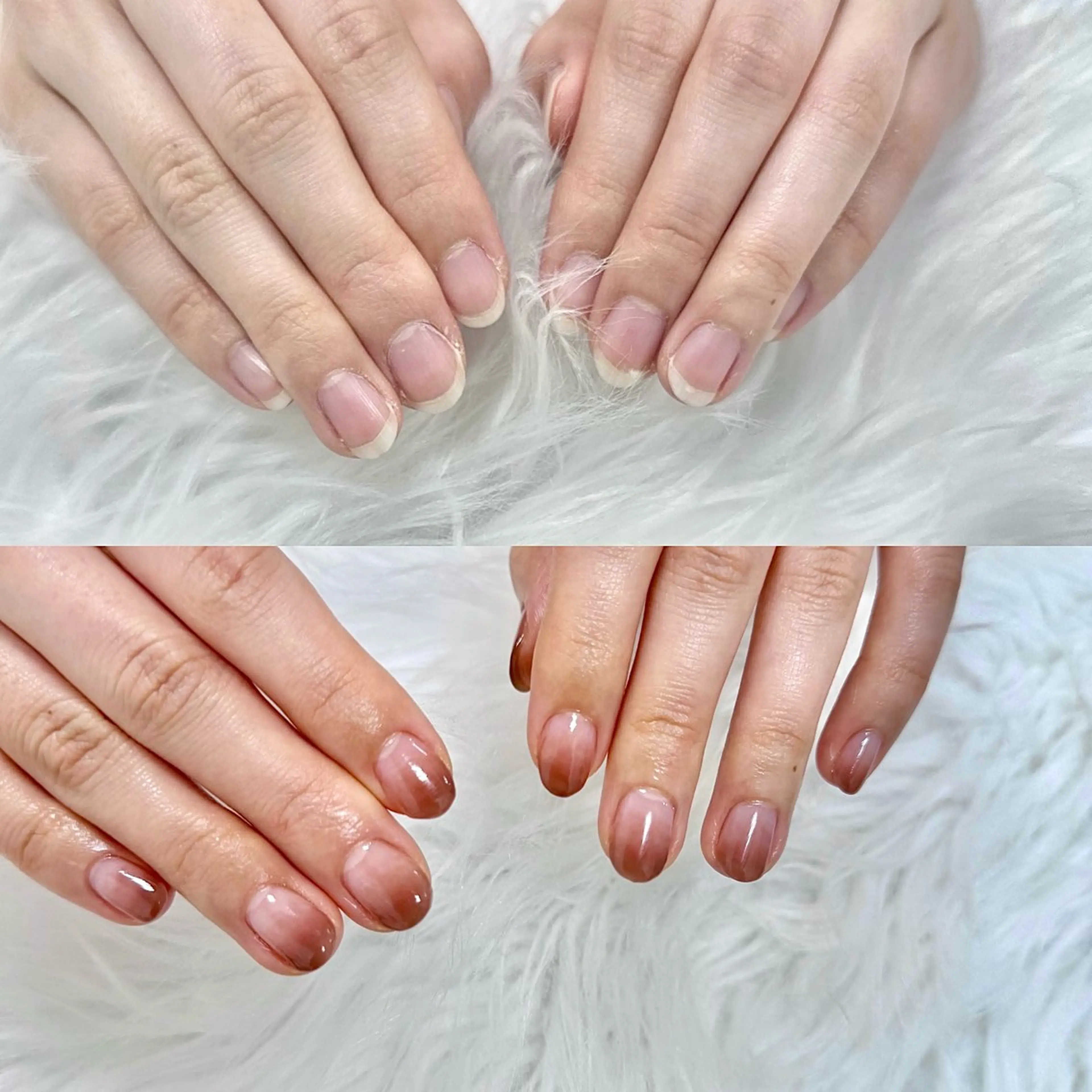 ネイル ブラウン グラデーション ニュアンスネイル オフィスネイル ハンドネイル PROVE NAIL 爪整体のネイルデザイン