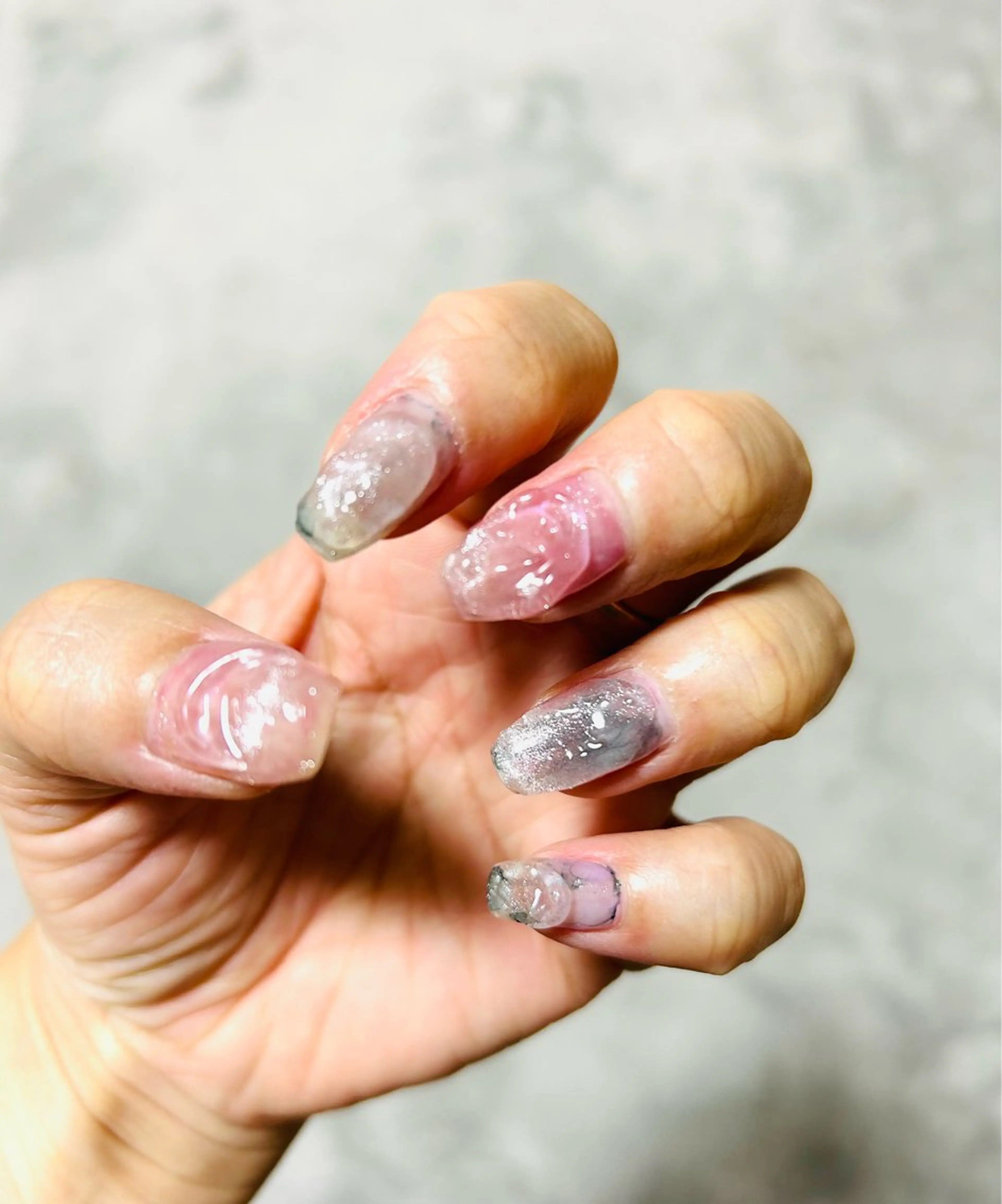 ネイル フラッシュネイル フットネイル フレンチネイル ラメ(グリッター) ラメグラデーション H3 hitoのネイルデザイン