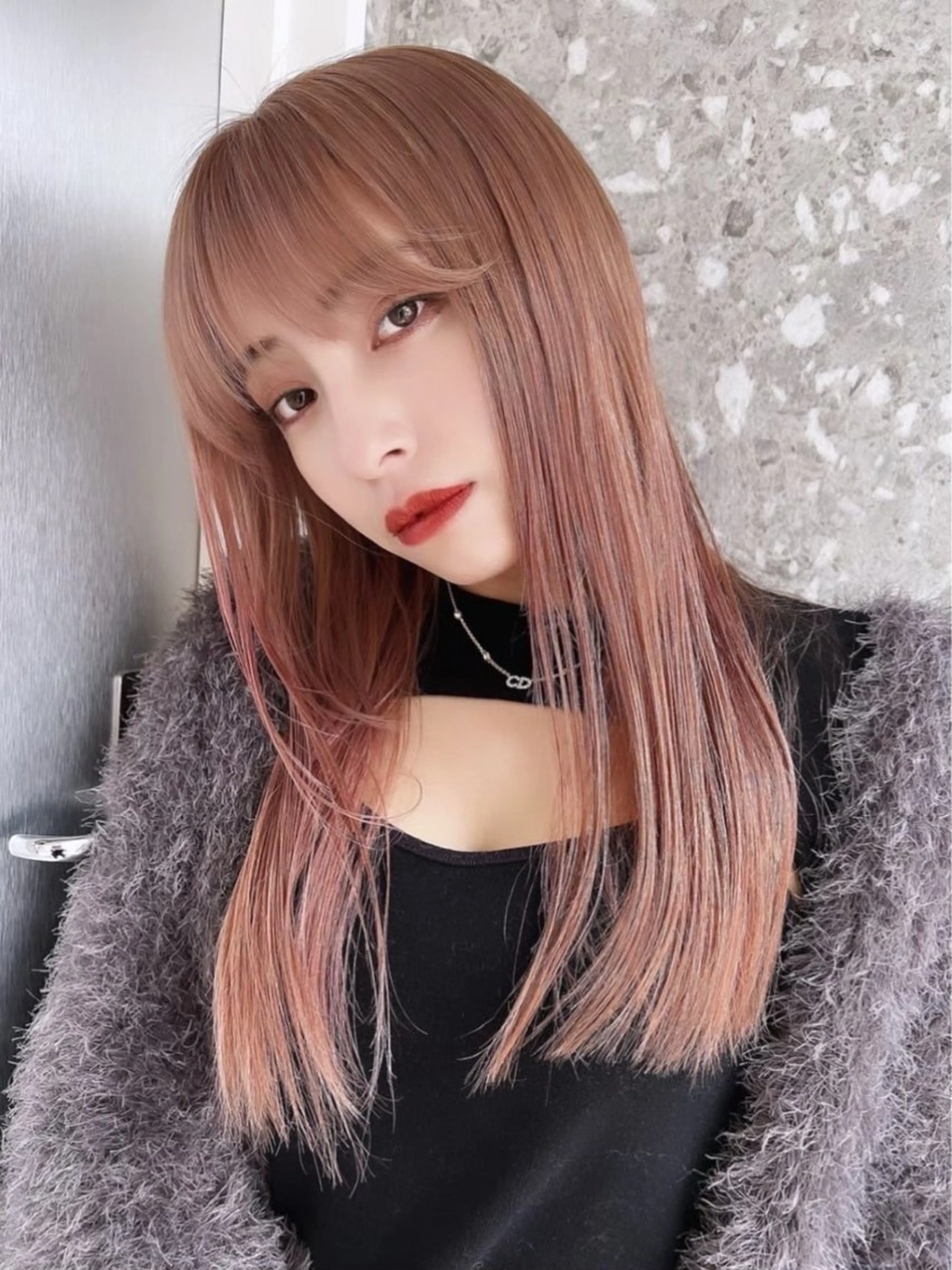 ミディアム レイヤーカット ハイライト🌟/ ボブ/豊田のヘアスタイル