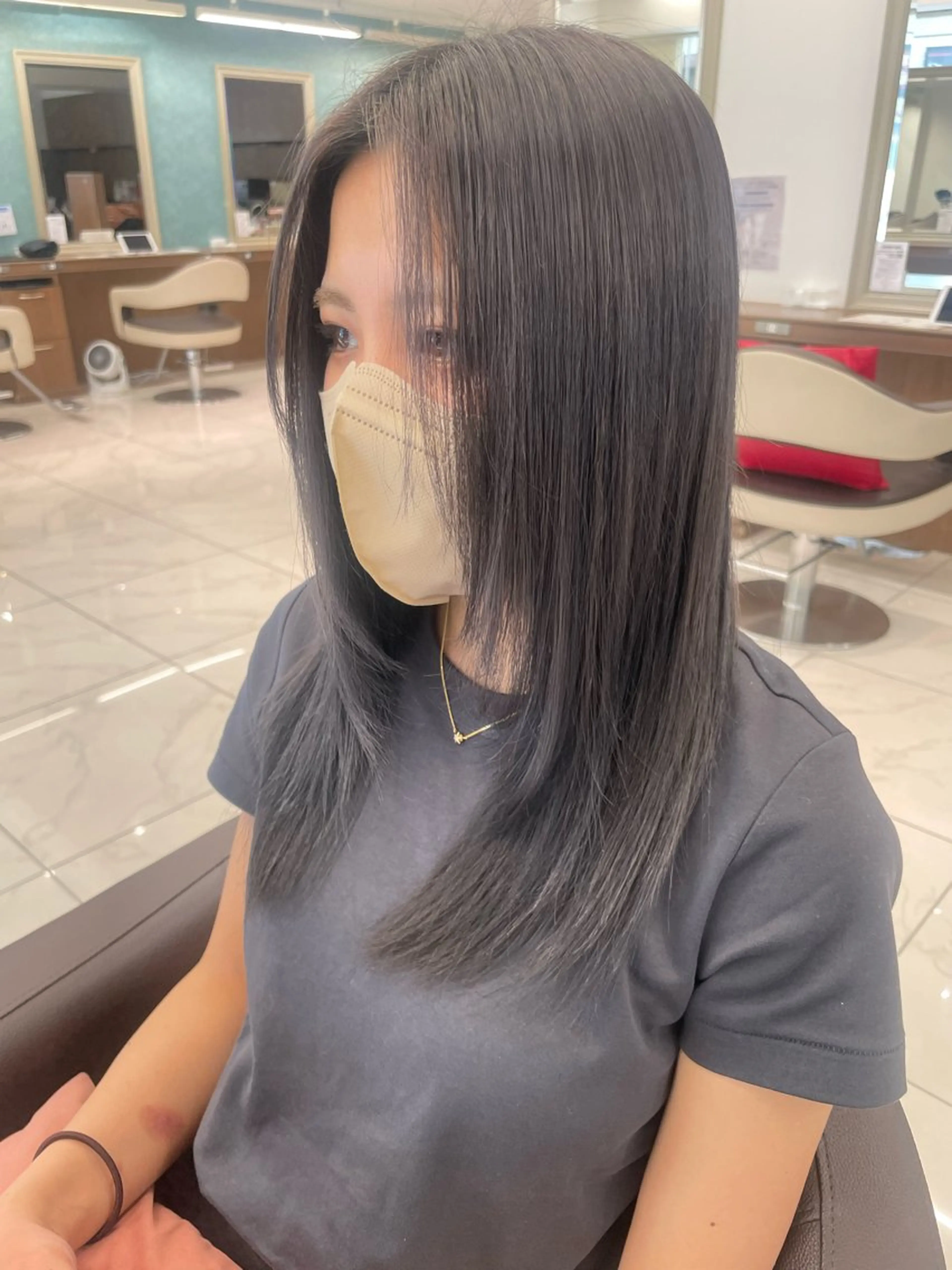 セミロング カラー ヘアカラー トリートメント 福島成美/髪質改善 縮毛矯正/カラーのヘアスタイル