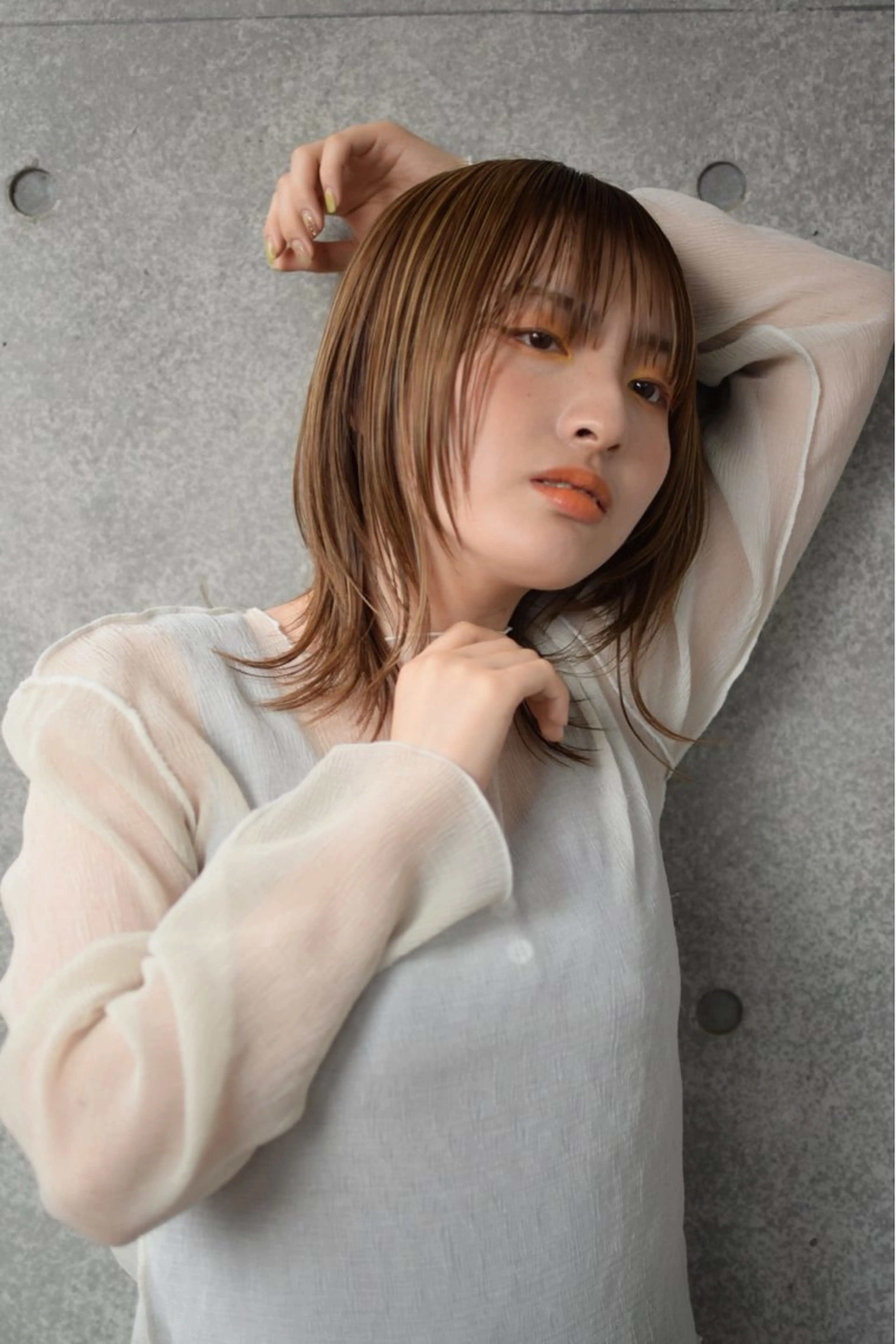 ミディアム カラー イルミナカラー トリートメント クスノキ ヤスタカのヘアスタイル
