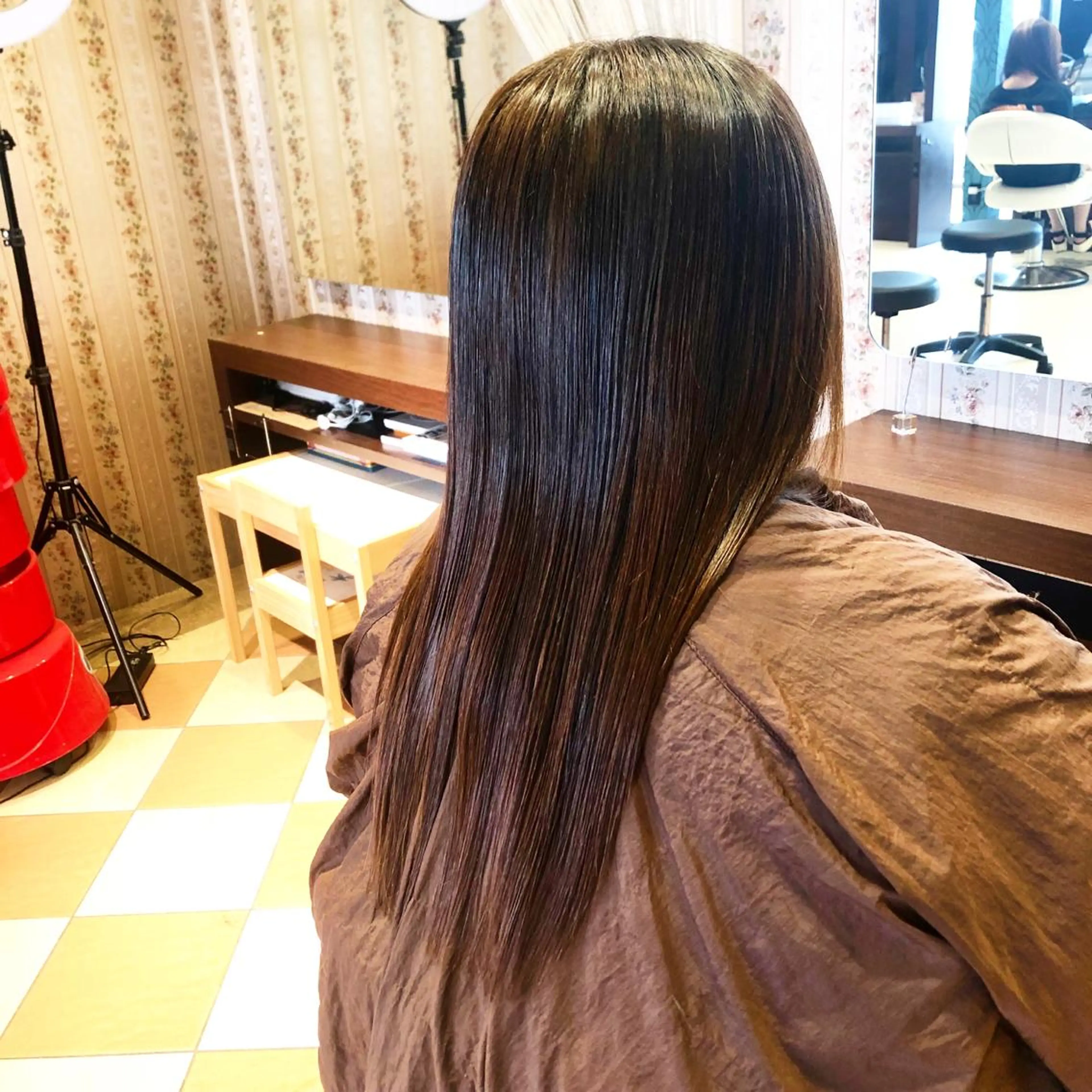 セミロング カット ヘアカラー エクステ EARTH長岡 🌼渡辺まい🌼のヘアスタイル