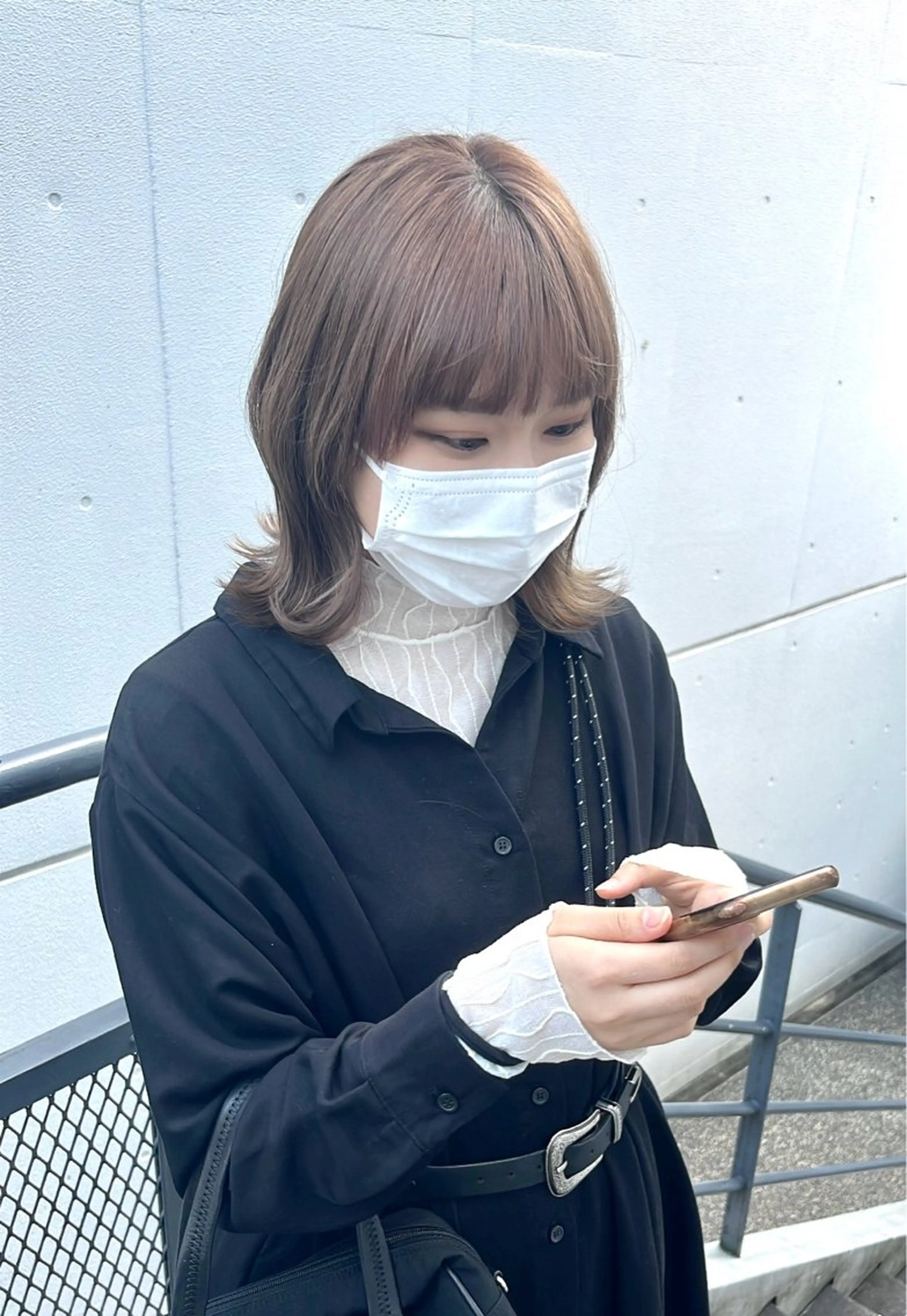 ミディアム カラー ブリーチ カット ヘアカラー トリートメント SABO /透明感カラー/美髪のヘアスタイル