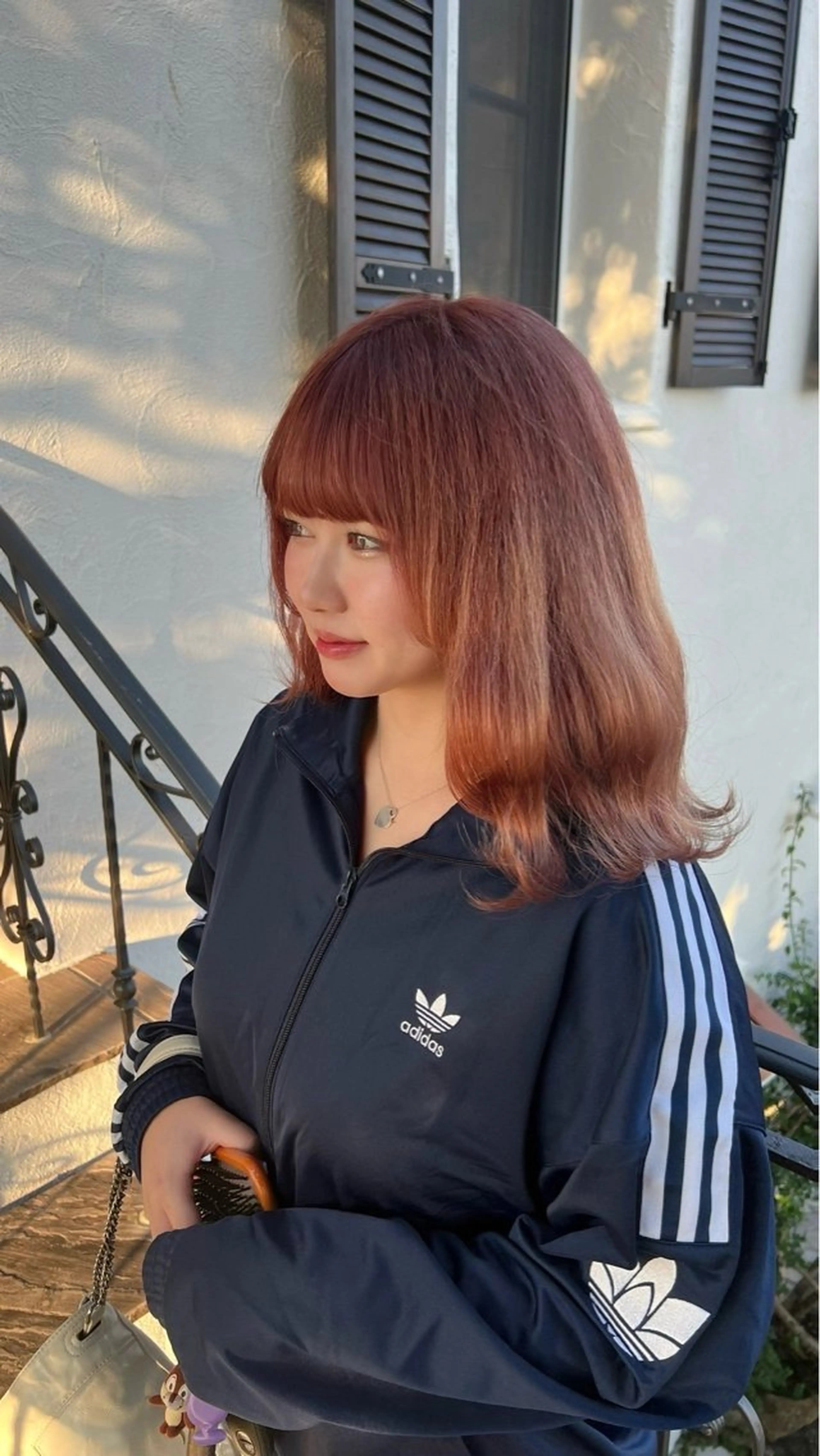 ミディアム カラー ブリーチ ブラウンカラー オレンジ オレンジブラウン 🌟横田 千波🌟のヘアスタイル